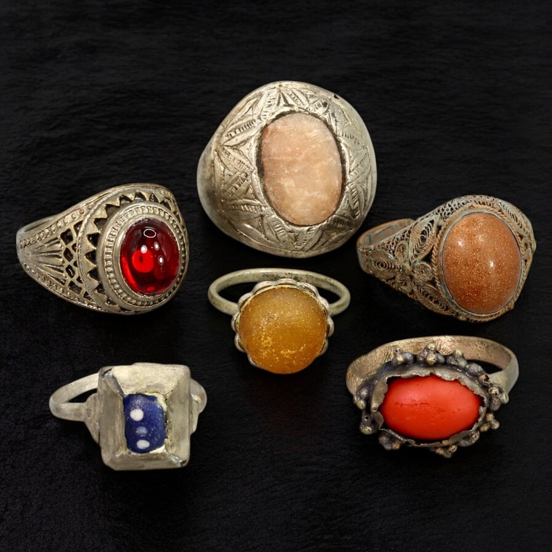 ANCIENT BRONZE RINGS: Gilded Bronze with Engraved Motifs (39g, US Sizes 6-10) (1 of 1)