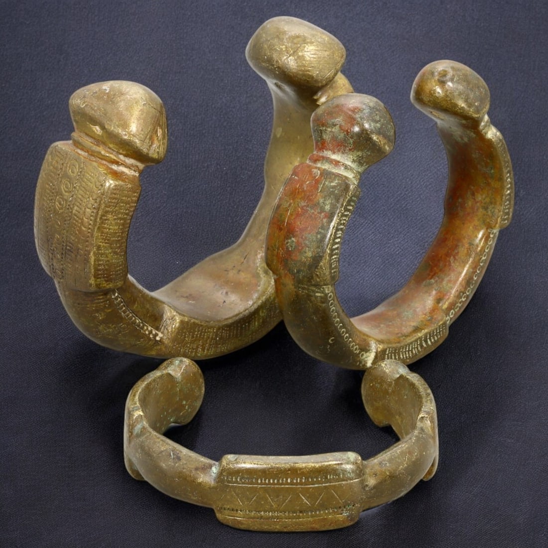 AFRICAN BRONZE CURRENCY BRACELETS: Ornamental Trade Items, West Africa (860g, 8cm) (1 of 2)