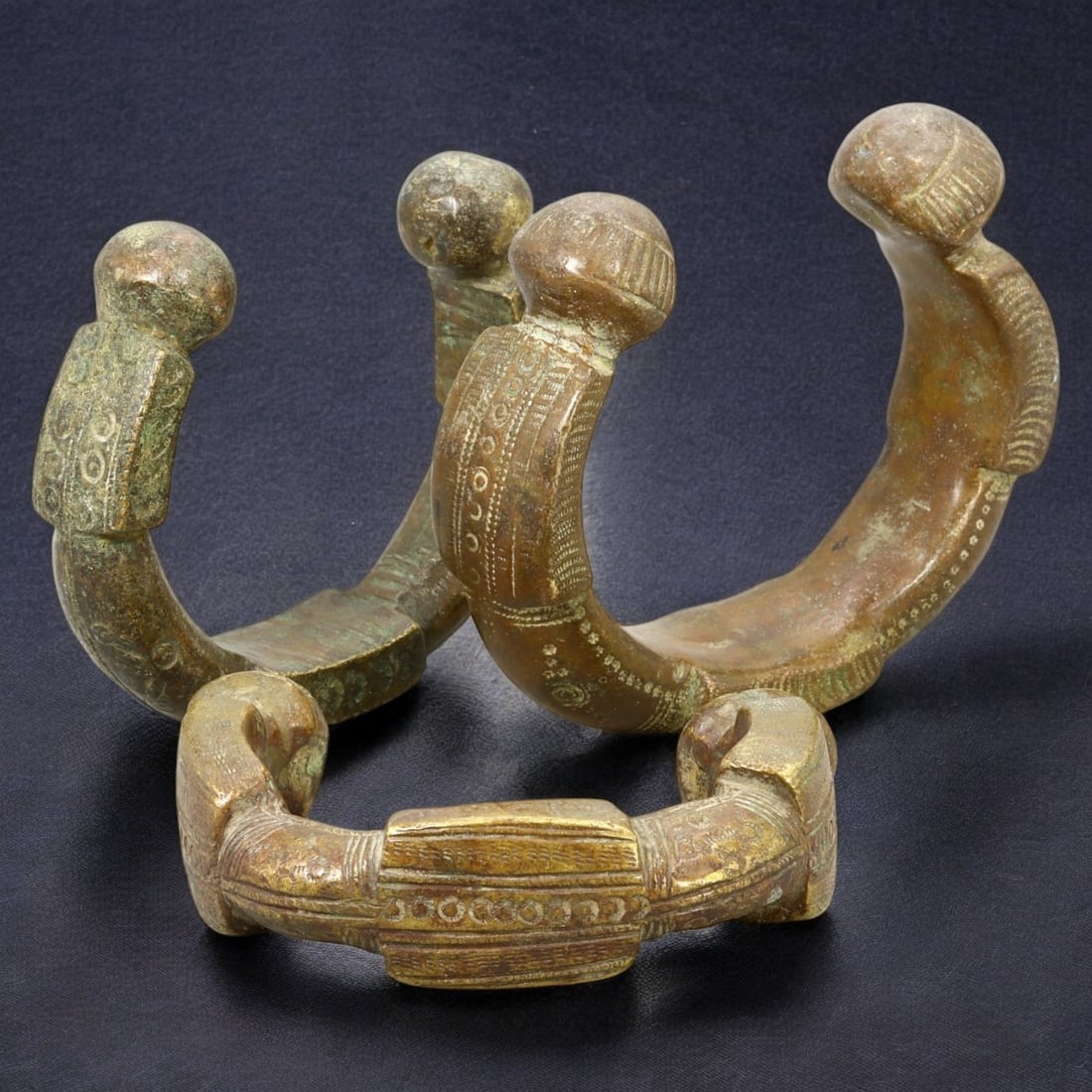 AFRICAN BRONZE CURRENCY BRACELETS: Ornamental Trade Items, West Africa (800g, 8cm) (1 of 1)