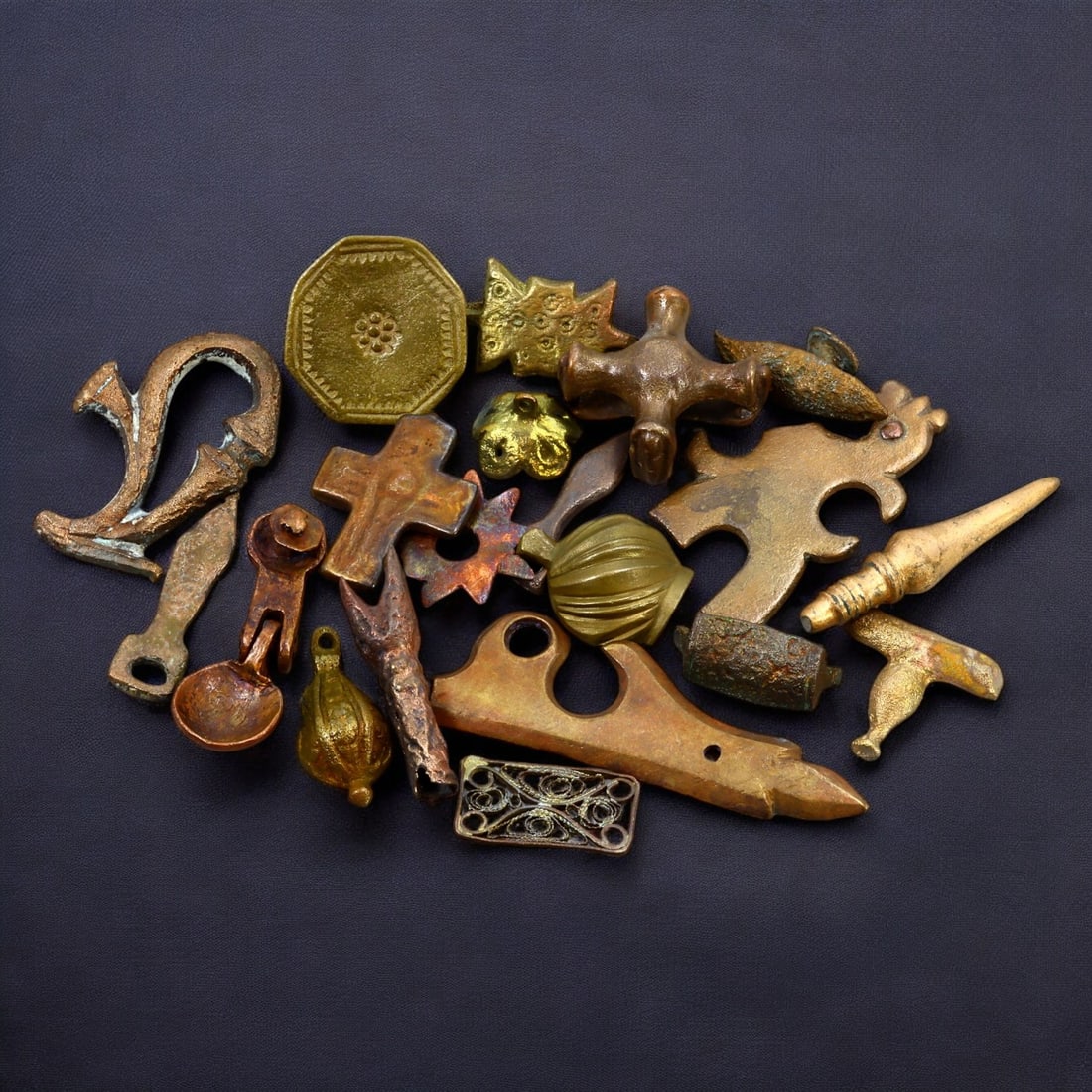 ANCIENT ROMAN: Bronze Relics, Jobloy (86g, 2-4cm): This captivating collection of ancient Roman bronze relics, reflects the remarkable artistry and craftsmanship of the Roman era. Each piece exhibits the characteristic patina and aged texture that spe
