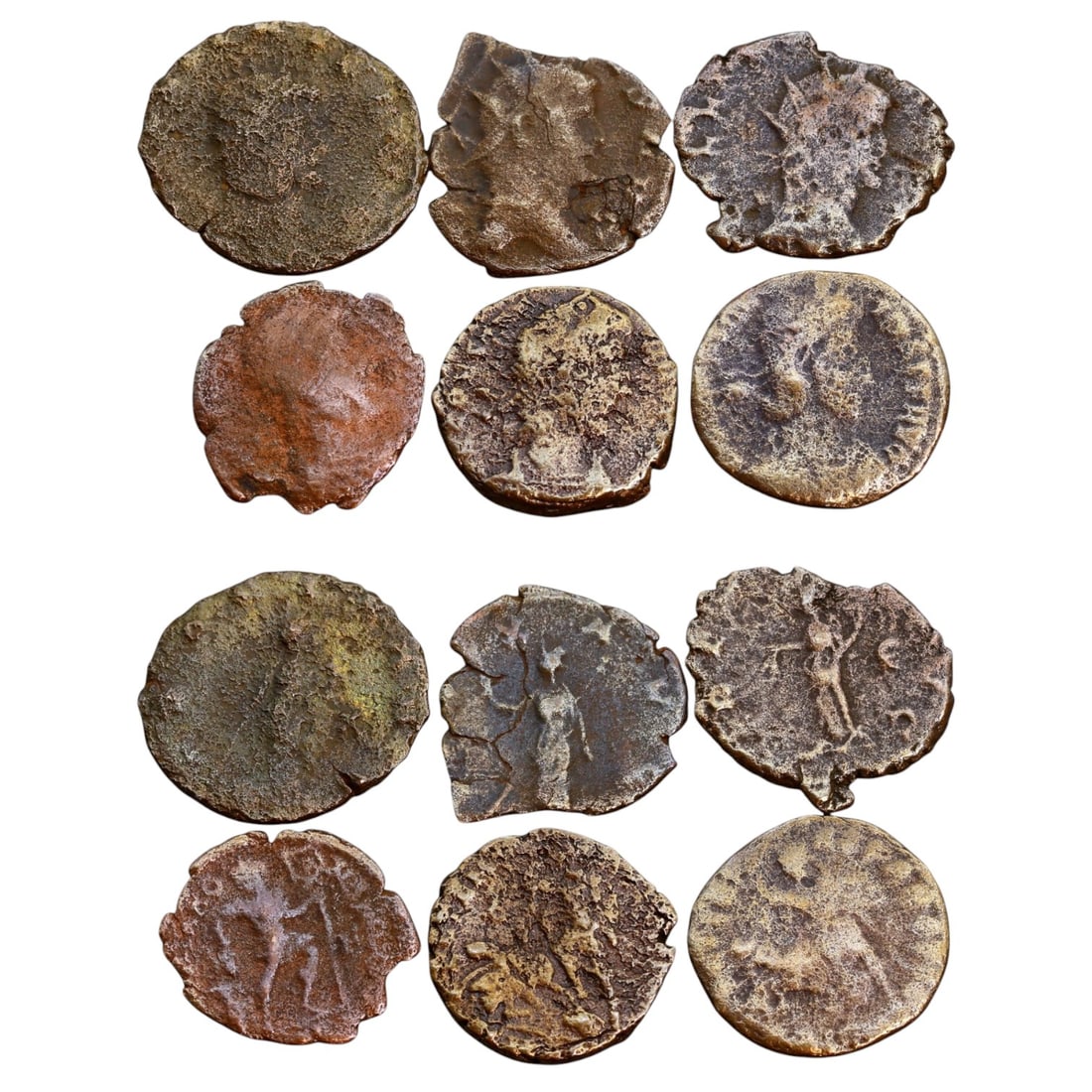 LOT OF 6 ANCIENT ROMAN IMPERIAL BRONZE COINS, 15-18mm, 12.7g (1 of 3)