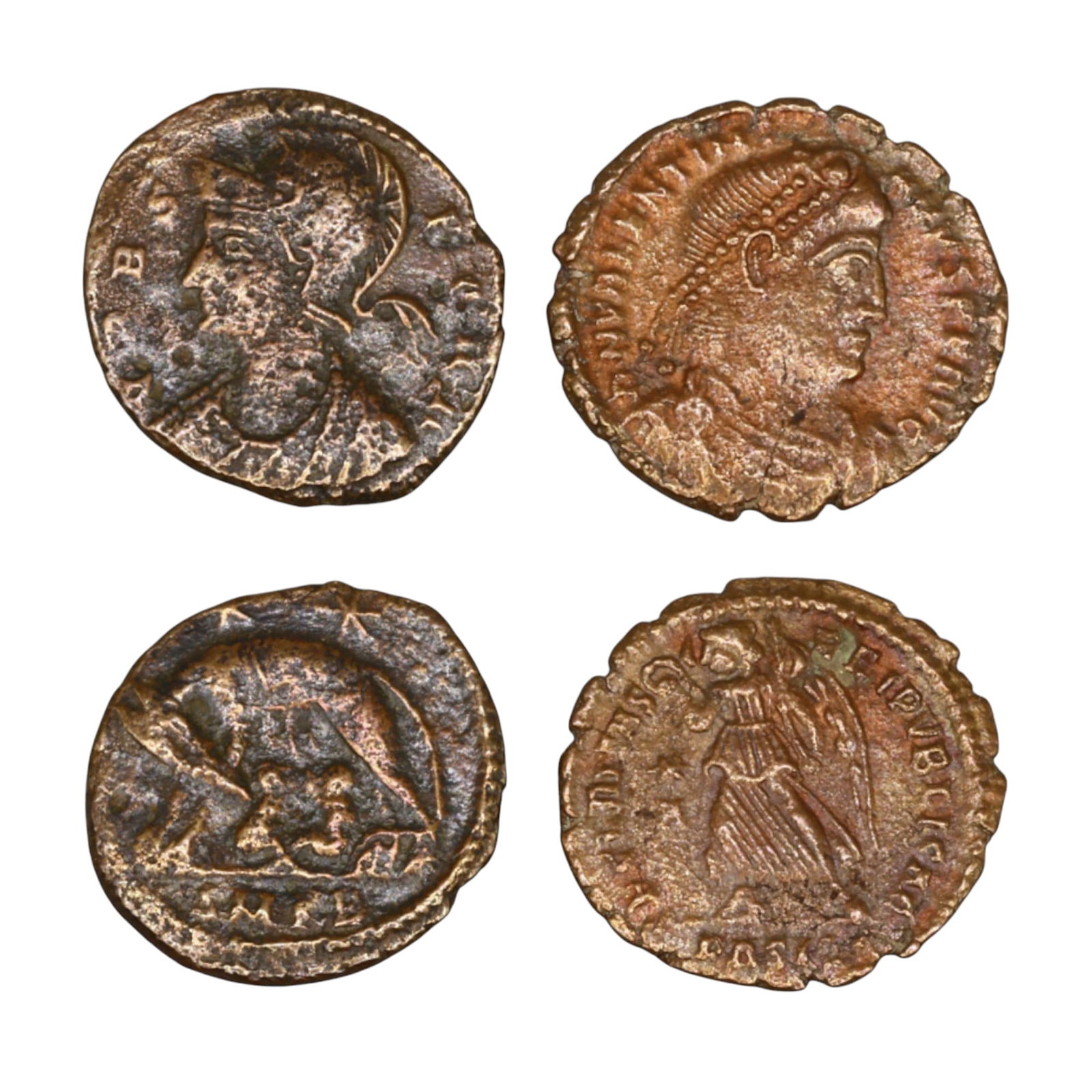 LOT OF 2 ANCIENT ROMAN IMPERIAL BRONZE COINS, 17-18mm, 5.2g (1 of 3)