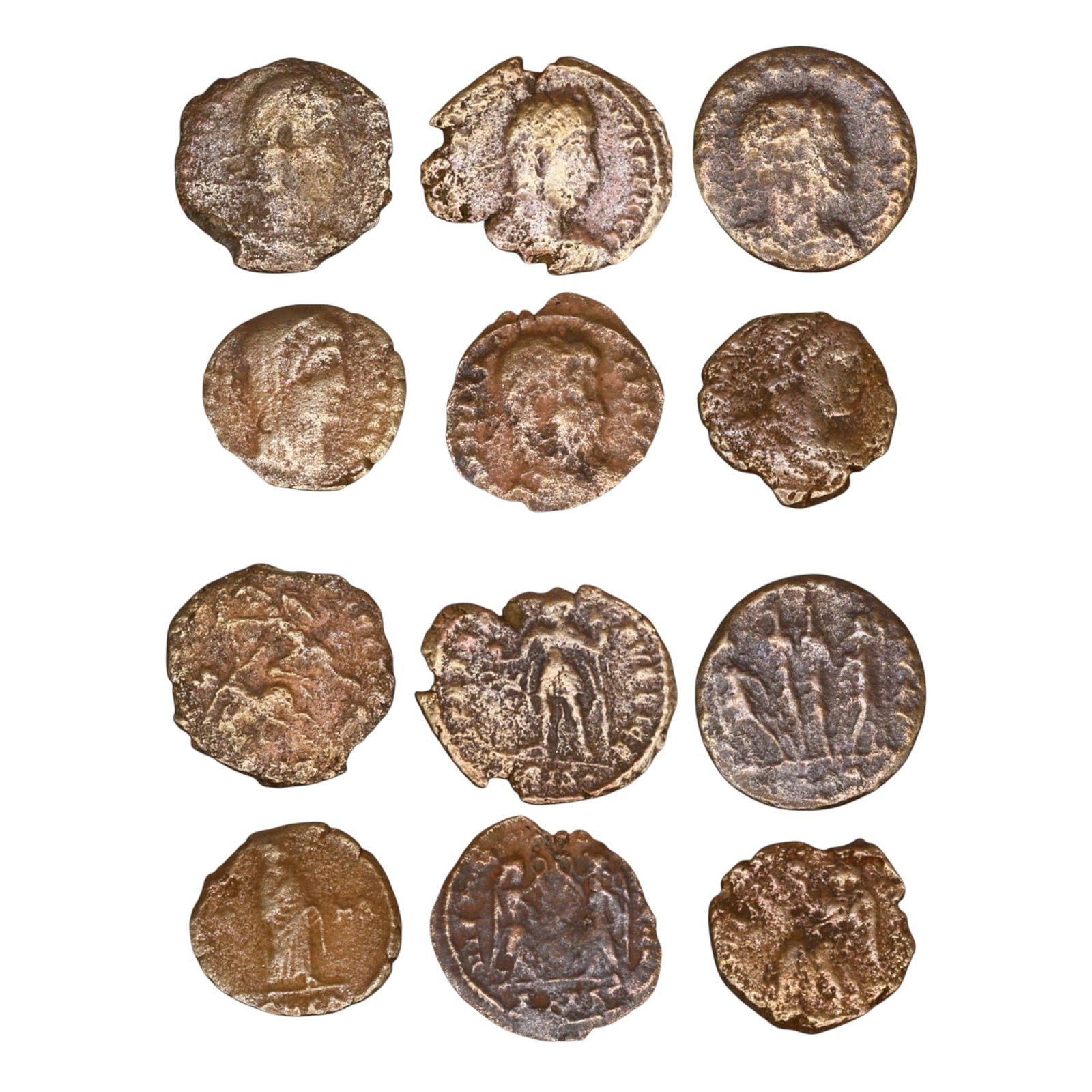 LOT OF 6 ANCIENT ROMAN IMPERIAL BRONZE COINS, 14-16mm, 8.7g (1 of 3)