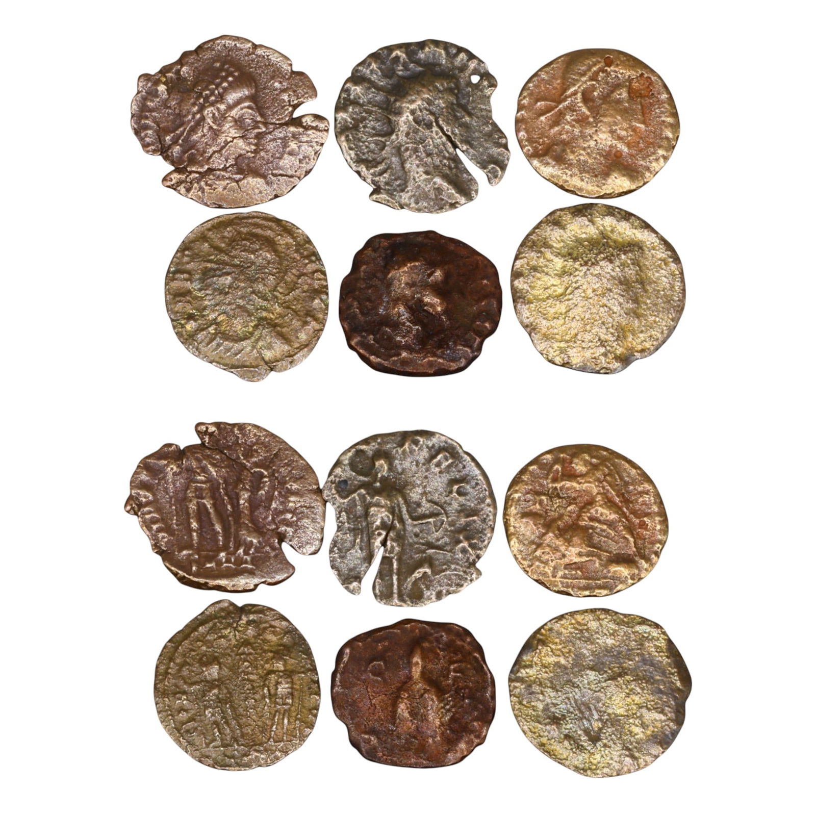 LOT OF 6 ANCIENT ROMAN IMPERIAL BRONZE COINS, 14-16mm, 9.5g (1 of 3)