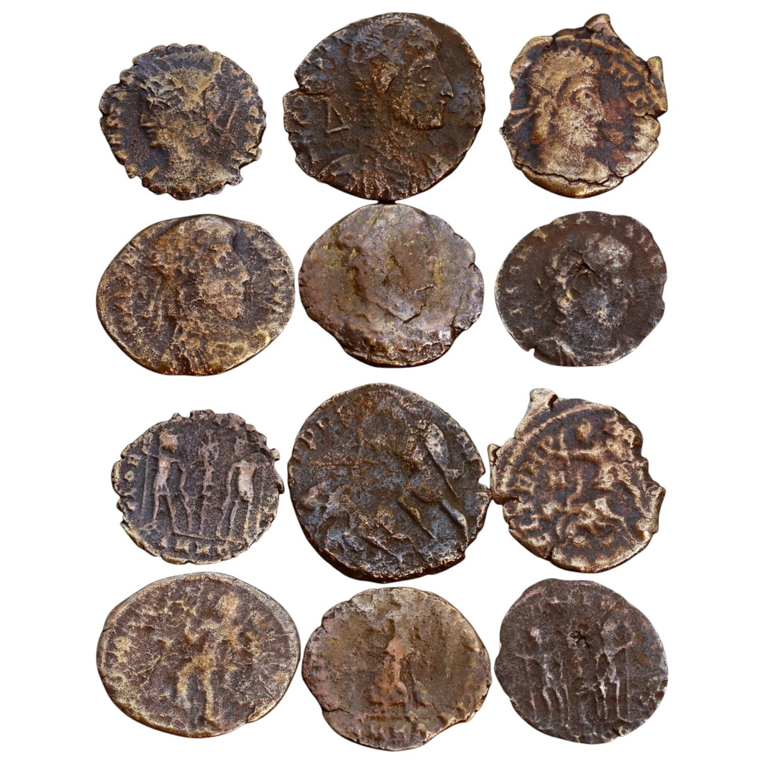 LOT OF 6 ANCIENT ROMAN IMPERIAL BRONZE COINS, 14-17mm, 7.9g (1 of 3)