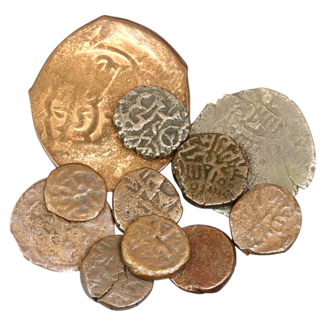 LOT OF 11 ISLAMIC COINS, 13-30mm, 33g (1 of 1)