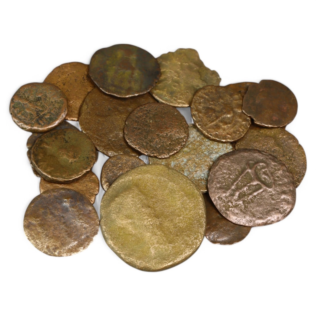ANCIENT GREEK WORLD: MIXED BRONZE COINS - Lot of 20, 24g, 9-19mm (1 of 1)