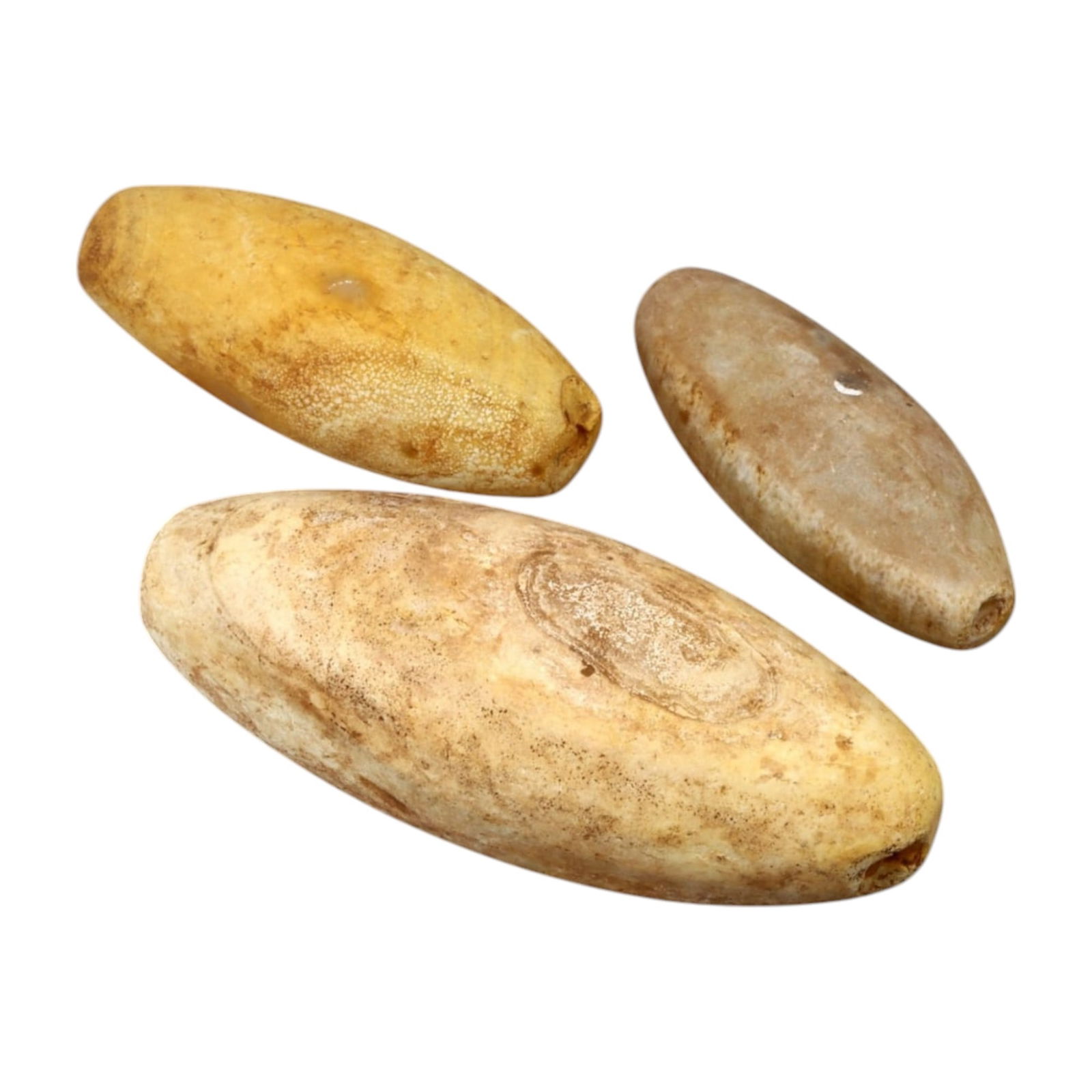 AFRICAN: Large Ancient Banded Agate Spindle Beads, (189g, 5-8cm) (1 of 1)