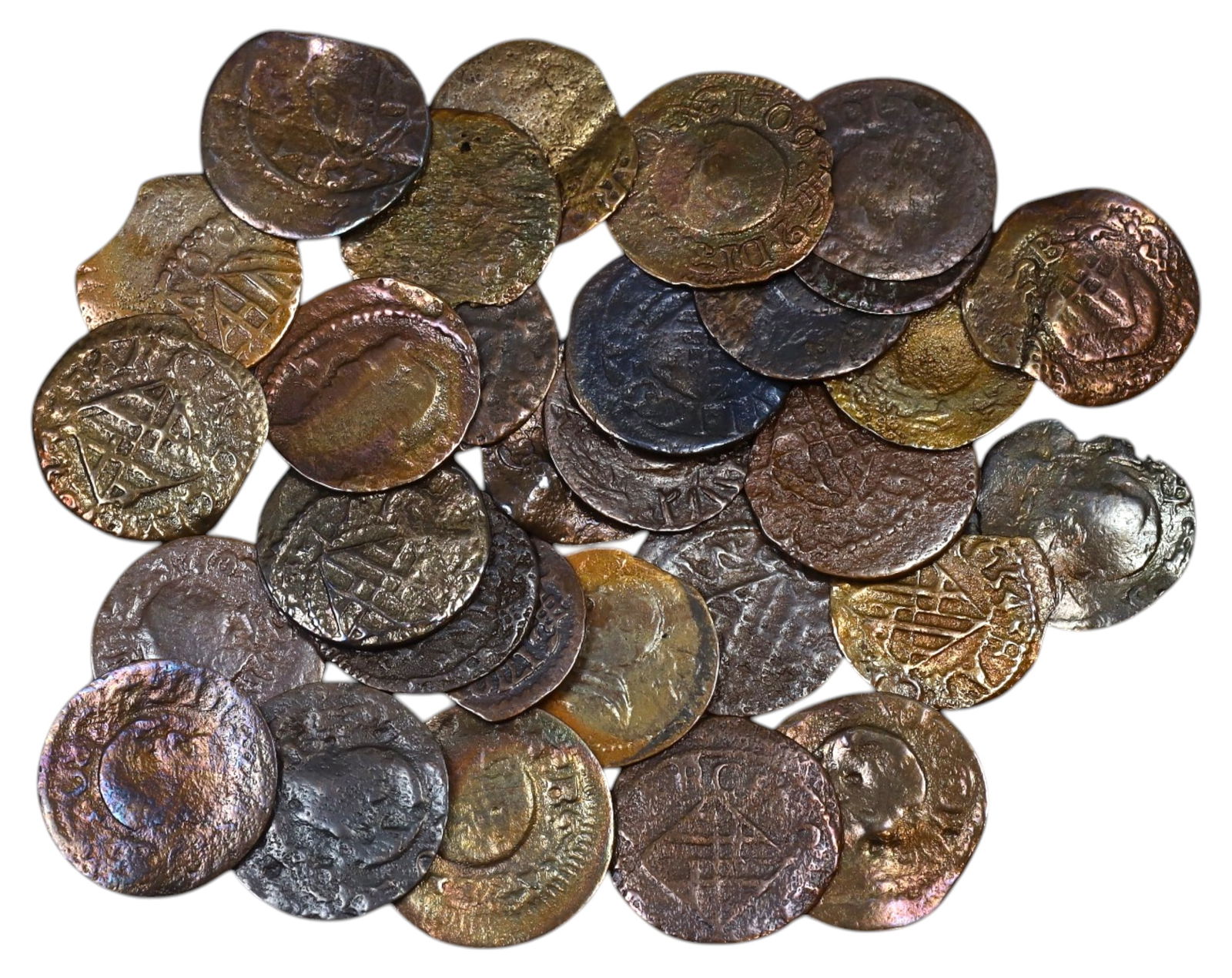 SPAIN: Lot of 30 Ardite Coins - 17th-18th Century (26g, 1.5cm) (1 of 1)