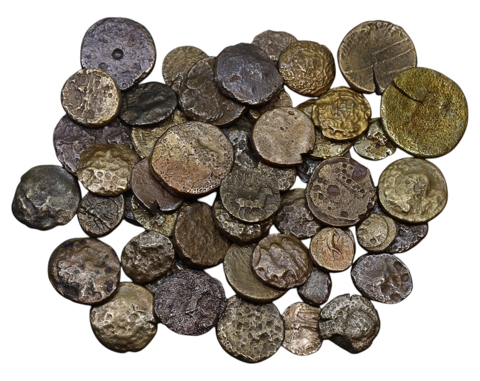 ANCIENT GREECE: Lot of 50 Mixed Bronze and Electrum Coins, 149g, 1-2cm (1 of 1)