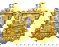 FRANCE: Pair of Gilt Bronze & Mother-of-Pearl Communion Pendants - 19th Century, 11g, 5x3cm