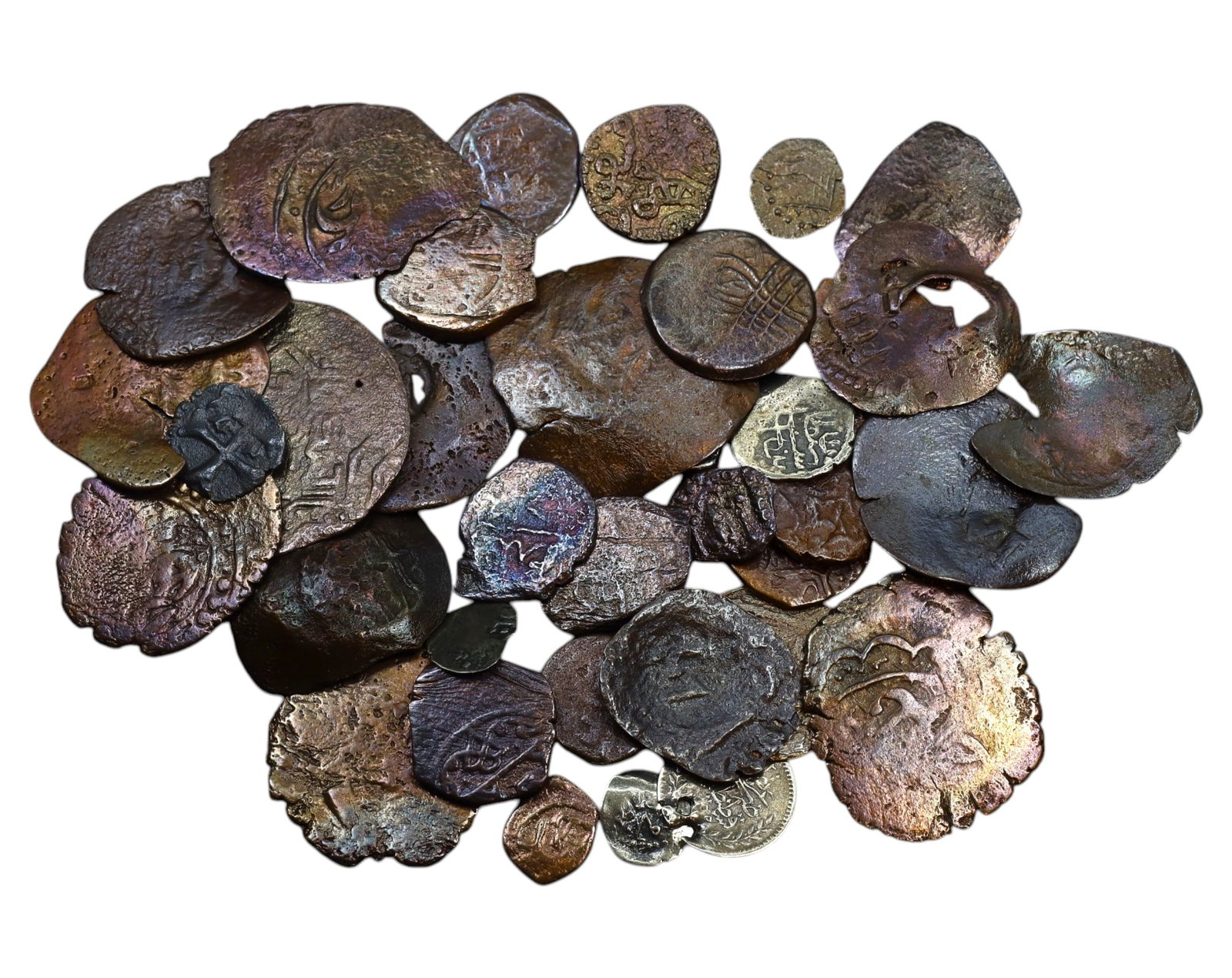ISLAMIC WORLD: Mixed Lot of 40 Coins with Arabic Inscriptions - 60g, Various Periods (1-2.5cm) (1 of 1)