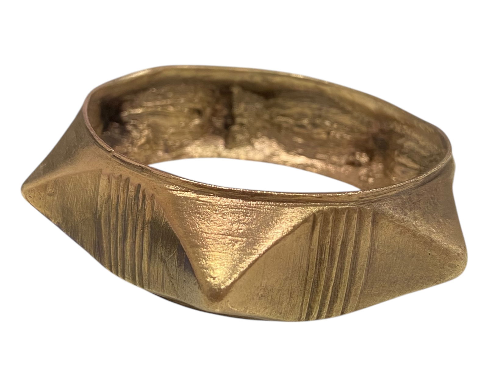 MEDIEVAL: Gilt Bronze Spike Bangle Bracelet - 78g, 9x2.2cm (1 of 8)