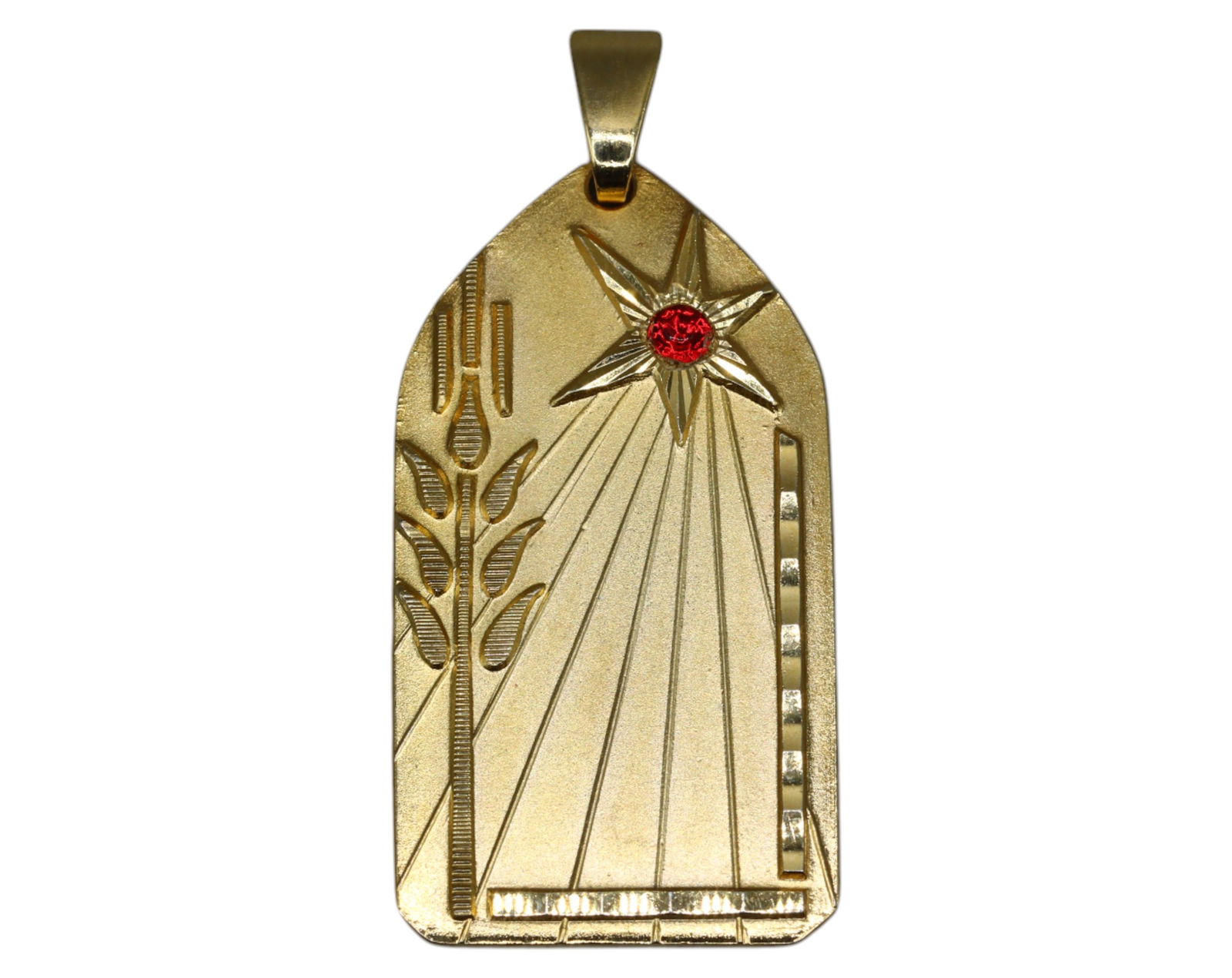 SPAIN: Gilt Bronze Devotional Pendant - Santiago de Compostela, 20th Century (1 of 3)