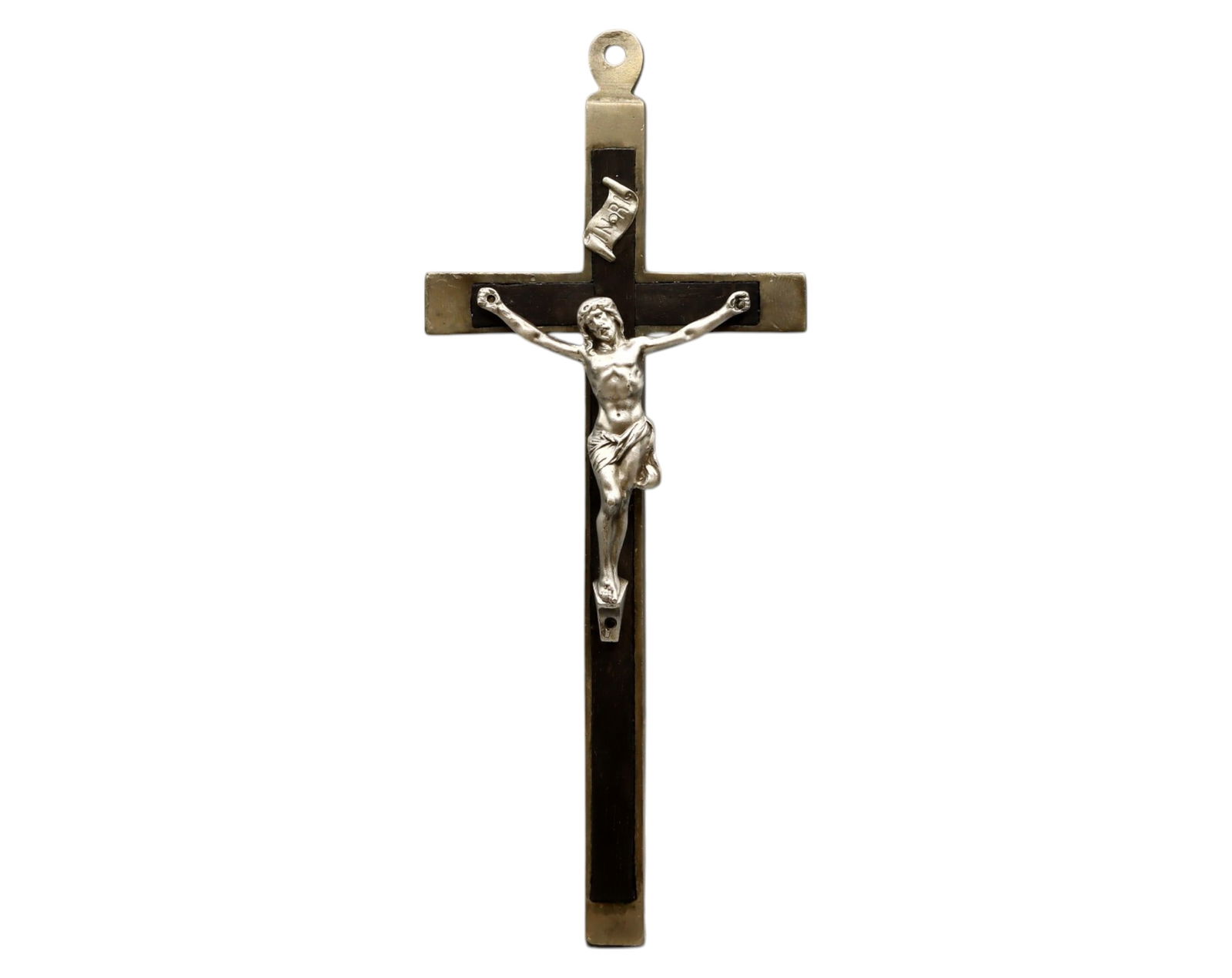 VATICAN CITY: Large Ebony & Silver Crucifix - Devotional Wall Cross (1 of 3)