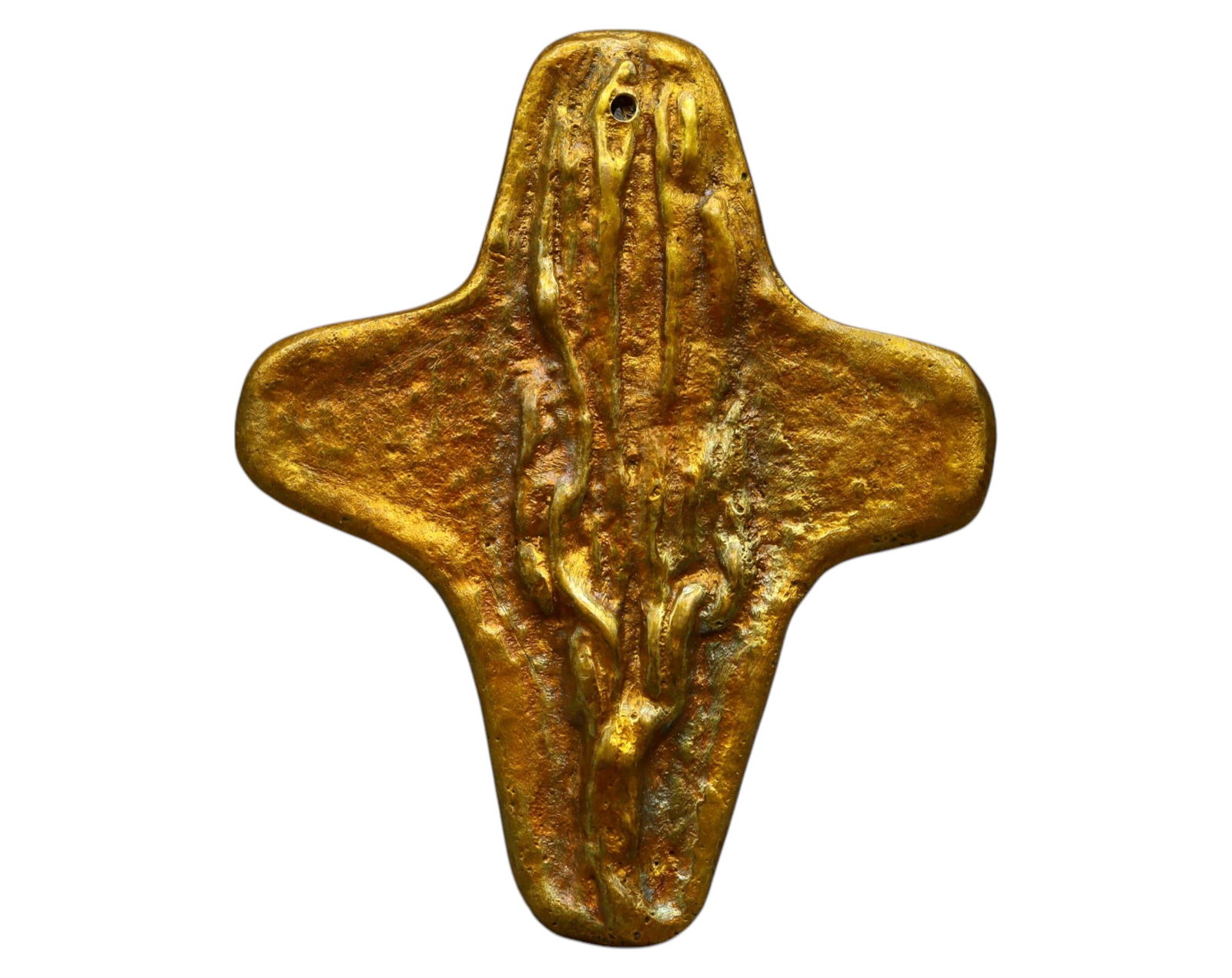 GERMANY: Bronze Cross Pendant - Stylized Crucifixion Scene, c. 14th-16th Century (1 of 3)