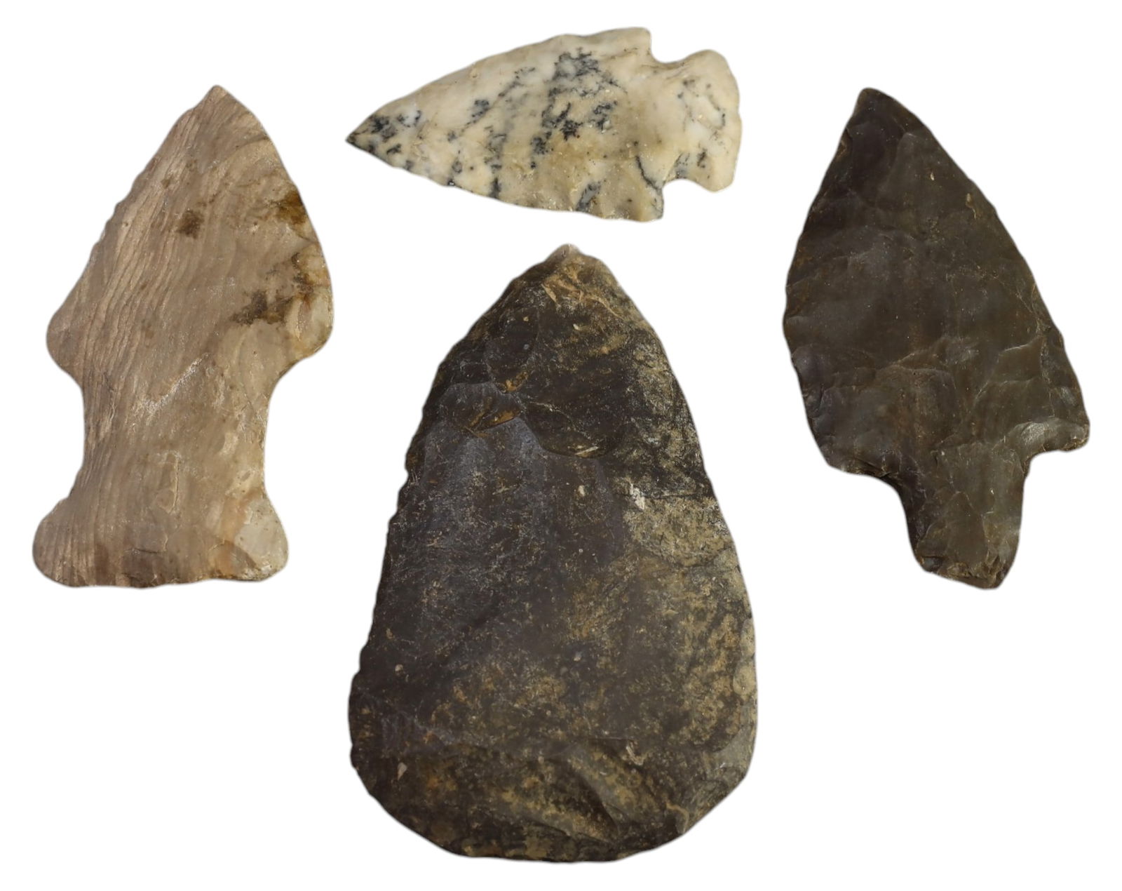 PREHISTORIC: Native American & Neolithic Stone Arrowheads & Blades - 4 Pieces (1 of 1)