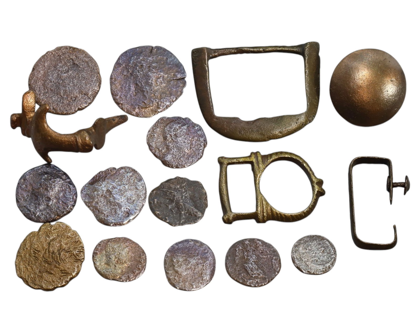 MEDIEVAL & ANCIENT: Mixed Bronze Coins & Relics - 16 Pieces, Various Periods (1 of 1)