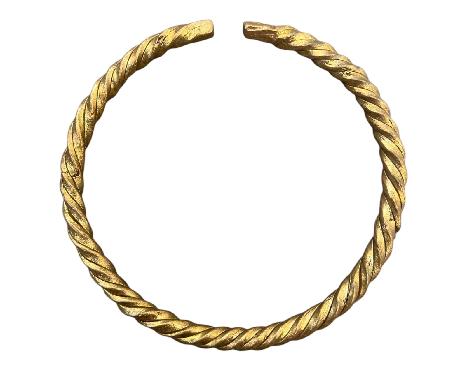 VIKING: Gold-Gilt Twisted Bronze Bracelet - 7x6.5cm, 26g (1 of 5)