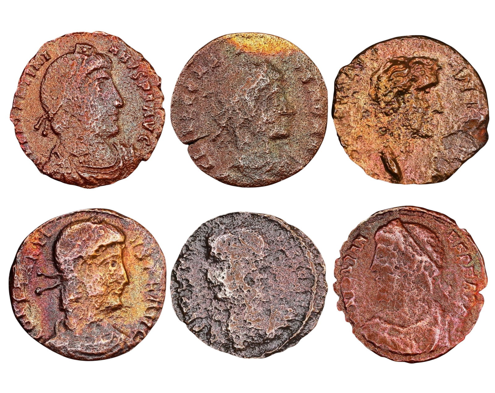 ROMAN EMPIRE: Lot of 6 AE Coins - Military & Mythological Types, 15-19mm (1 of 3)