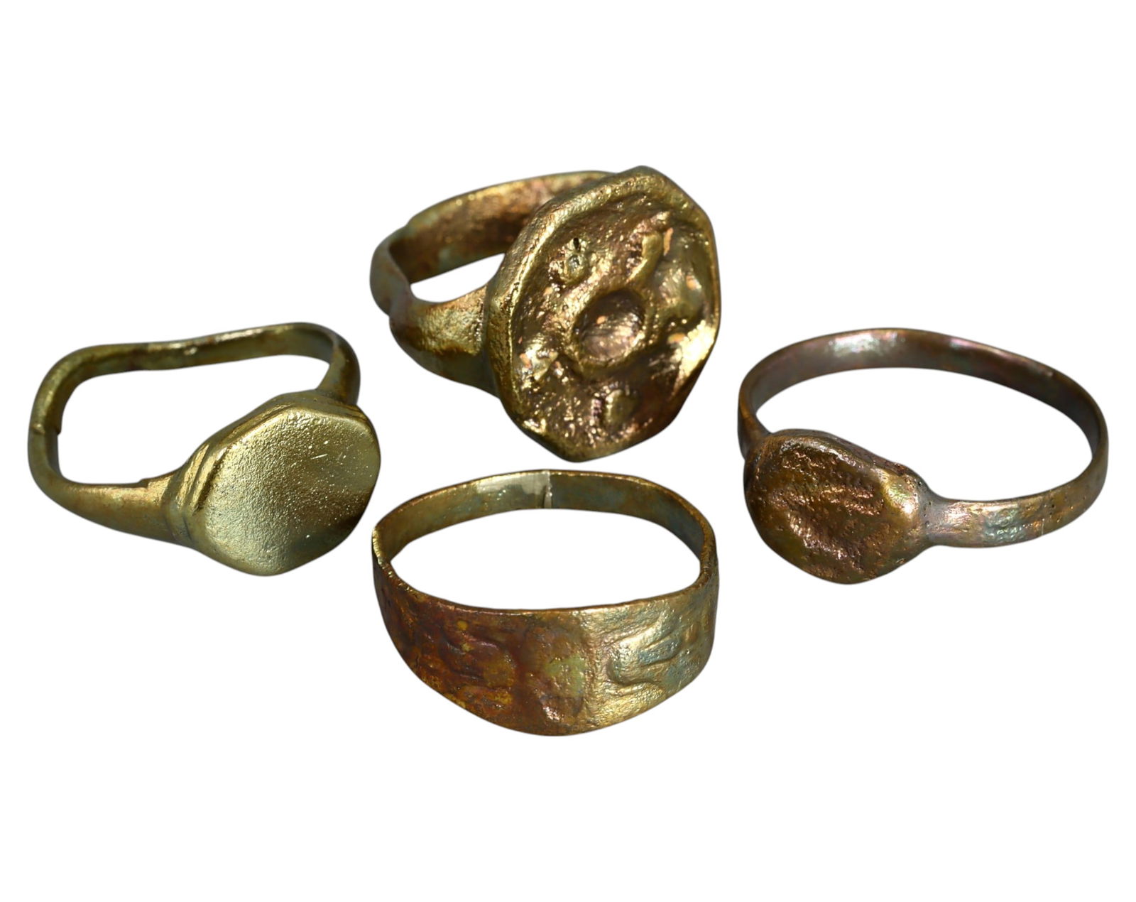 MEDIEVAL EUROPE: Set of Four Bronze Rings - 7th-14th Century, Various Sizes (7-9 US) (1 of 1)