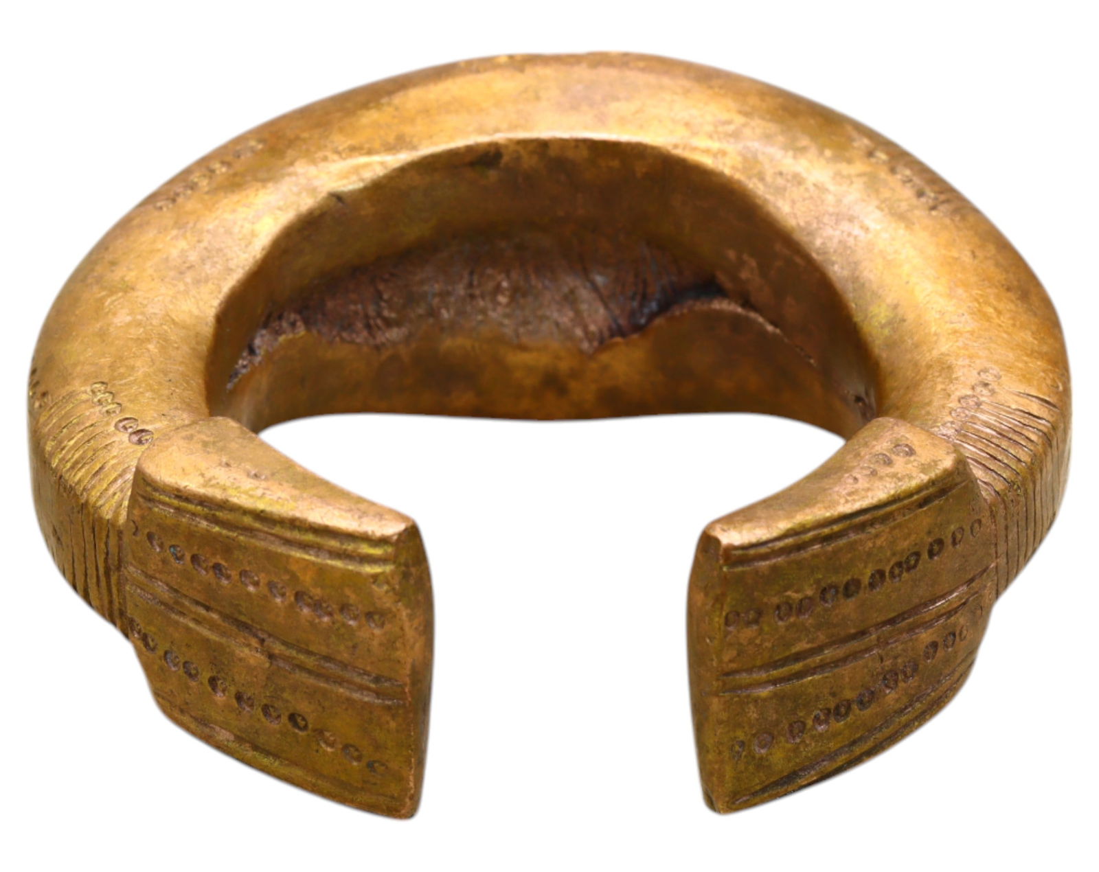 WEST AFRICA: Heavy Bronze Manilla - Bullion Bracelet (302g, 19th-20th C) (1 of 3)