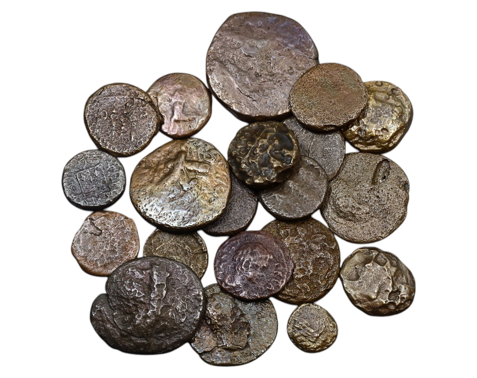 ANCIENT GREECE: Lot of 20 Mixed Bronze and Electrum Coins, 76g, 1-2.5cm (1 of 1)