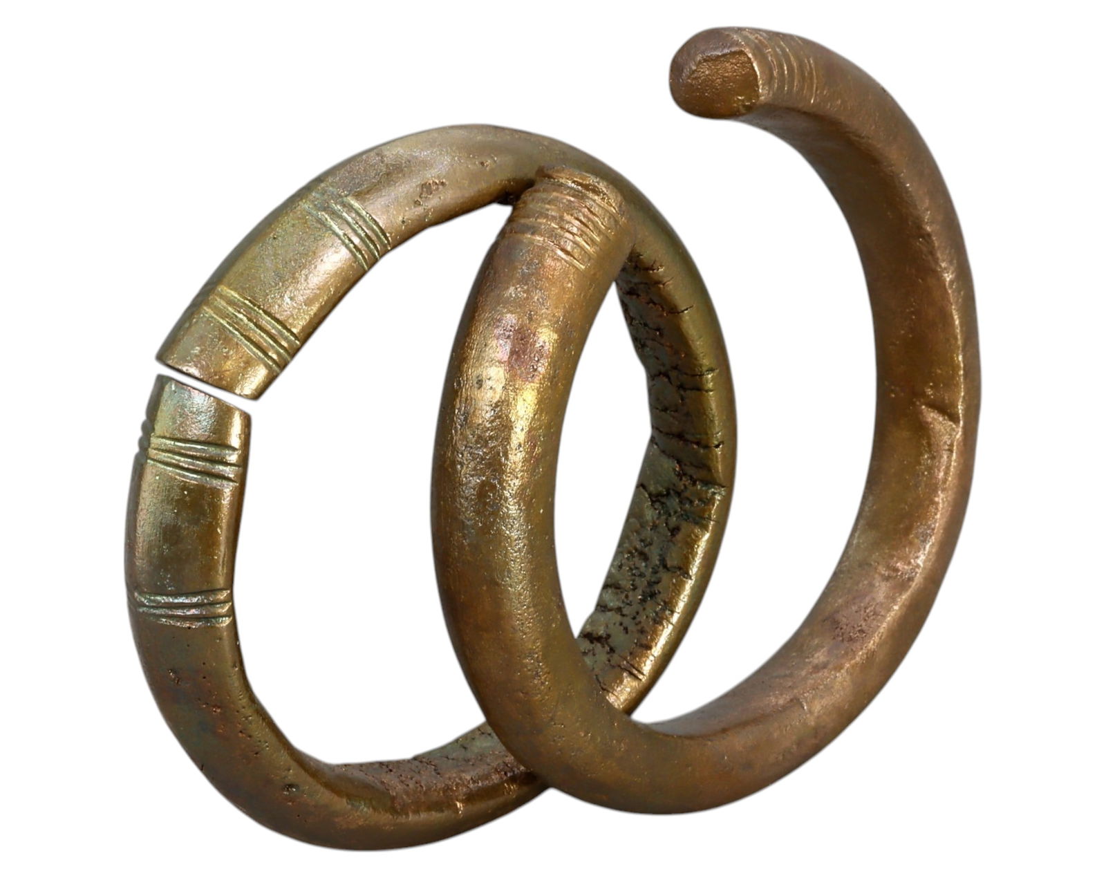 WEST AFRICA: Pair of Traditional Manilla Trade Currency - Bronze, 18th-19th Century (1 of 2)