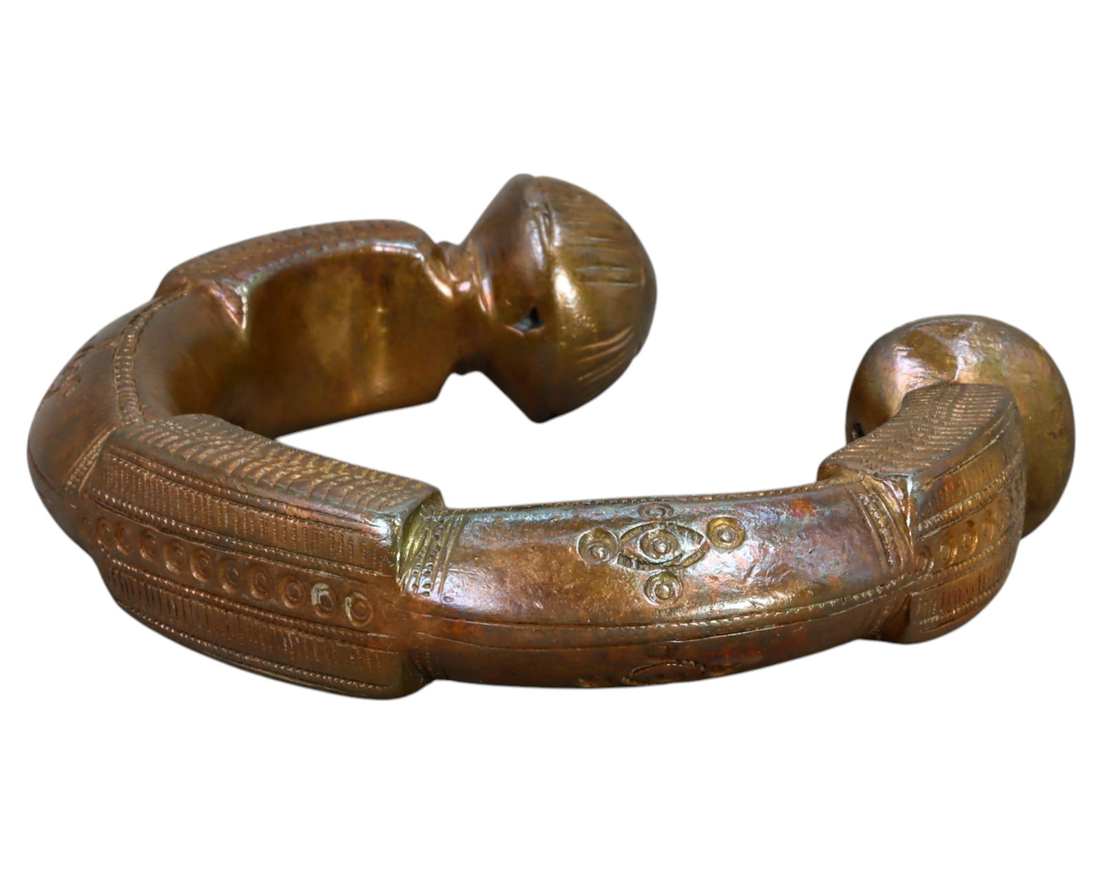 WEST AFRICA: Large Decorated Manilla Trade Currency - Bronze, 18th-19th Century (1 of 4)