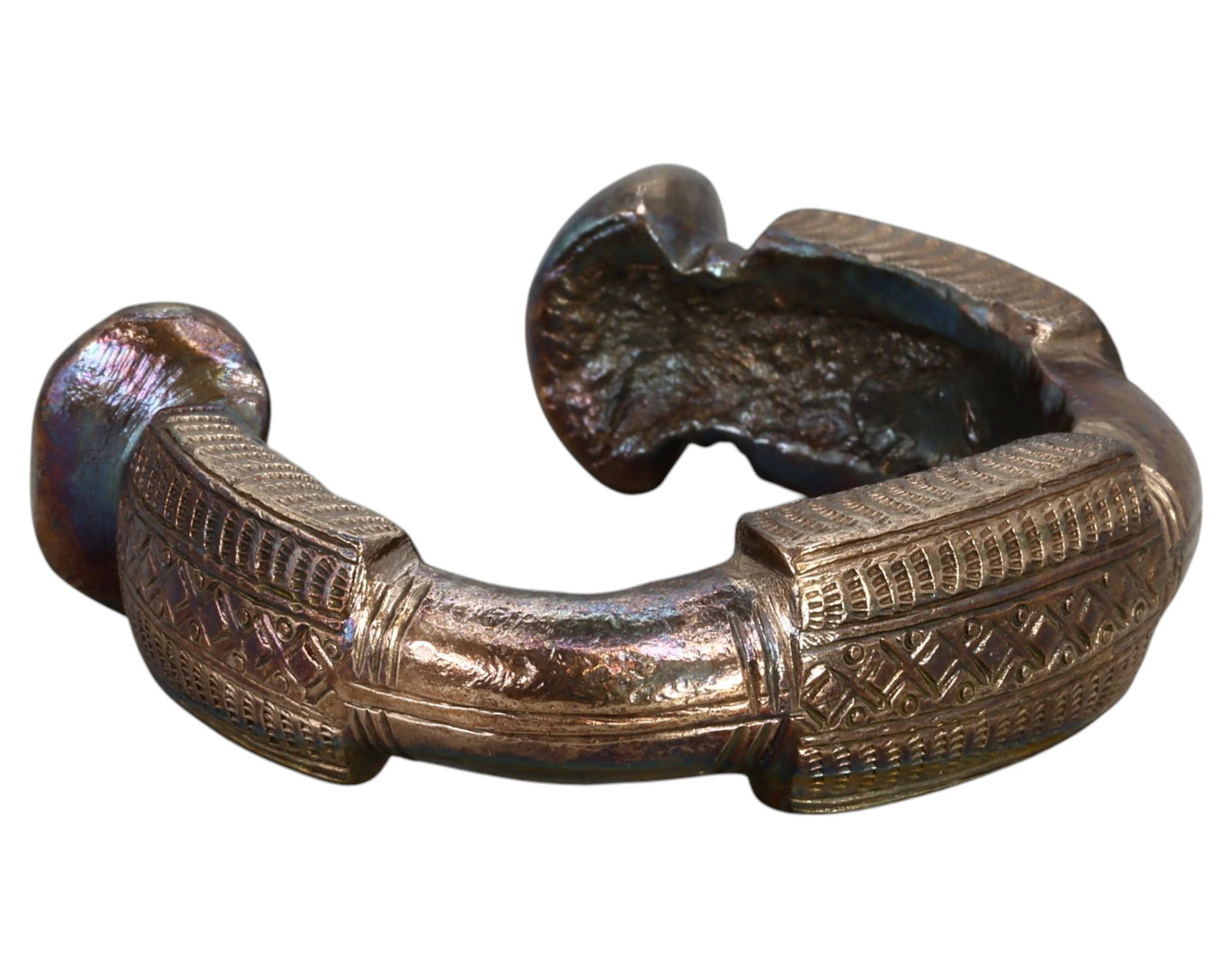 WEST AFRICA: Small Decorated Manilla Trade Currency - Bronze, 18th-19th Century (1 of 4)