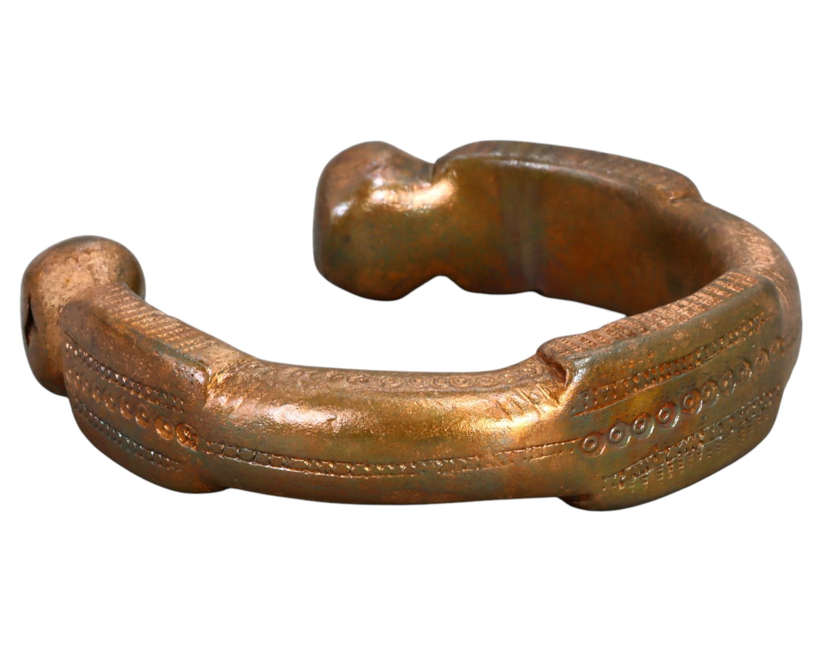 WEST AFRICA: Small Decorated Manilla Trade Currency - Bronze, 18th-19th Century (1 of 4)