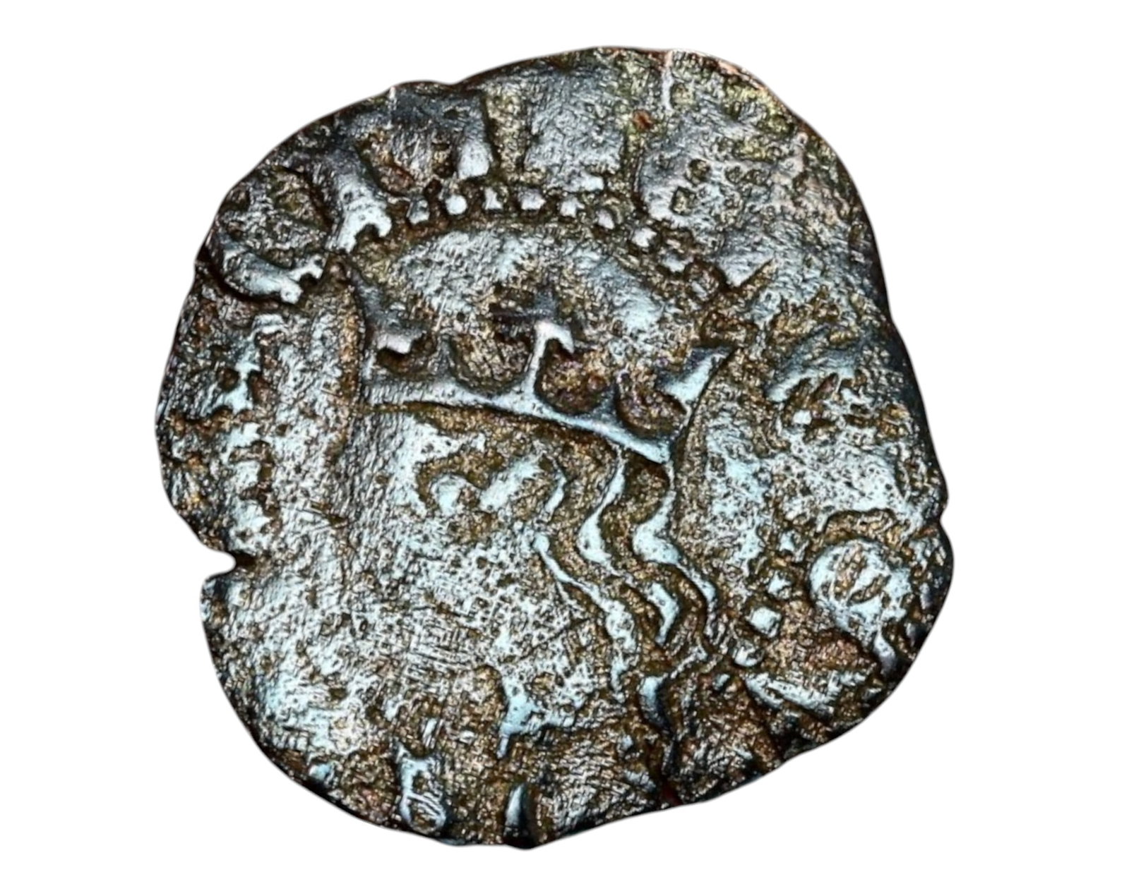 SPAIN: Kingdom of Castile and Leon - Juan II (1406-1454) Cornado: A billon Cornado issued under King Juan II of Castile (1406-1454), a monarch remembered for his patronage of the arts and literature during the late medieval period. The obverse features a stylized cr