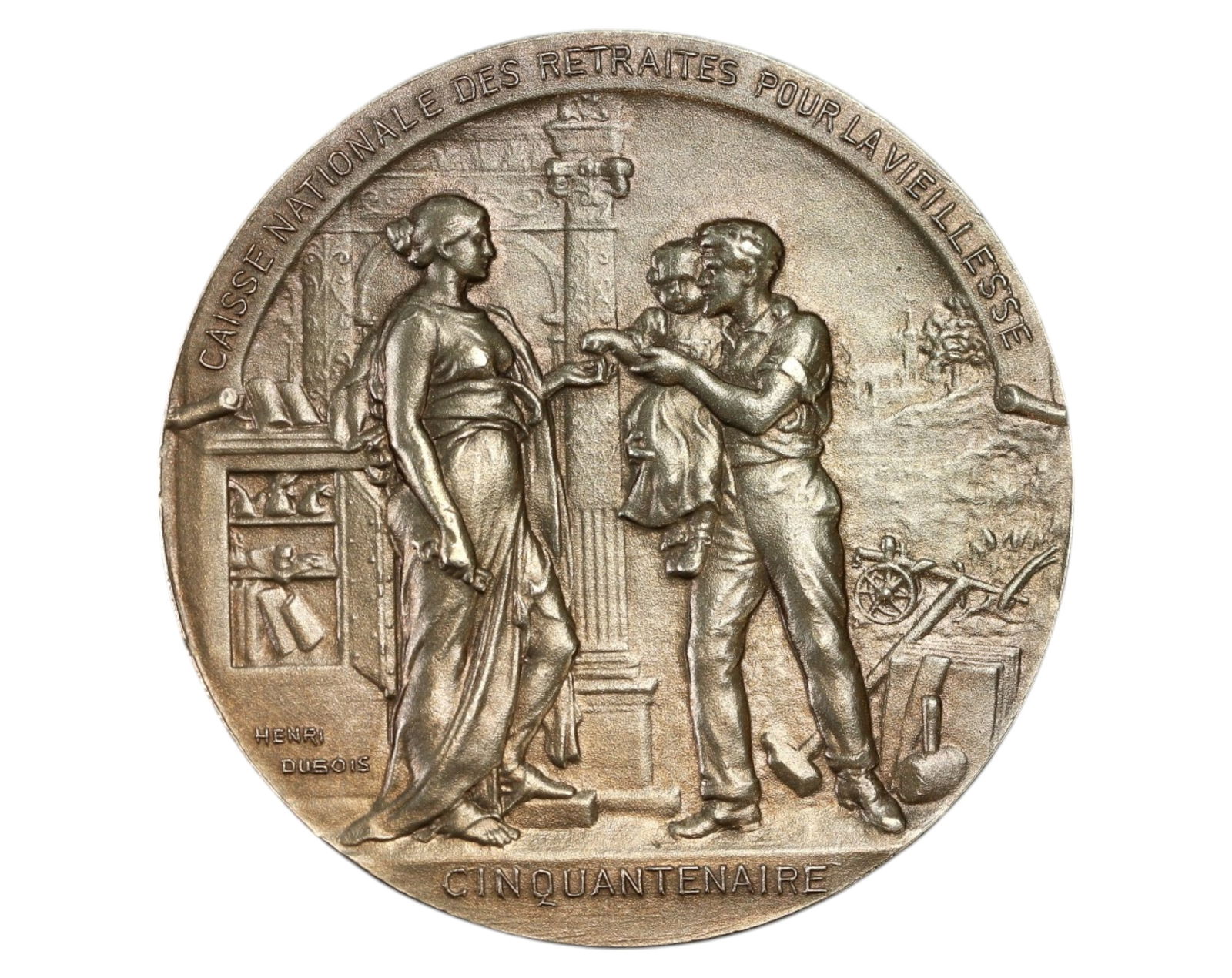 FRANCE: Caisse Nationale des Retraites - Bronze Medal, 1900 (Henri Dubois, Exposition Universelle) (1 of 4)