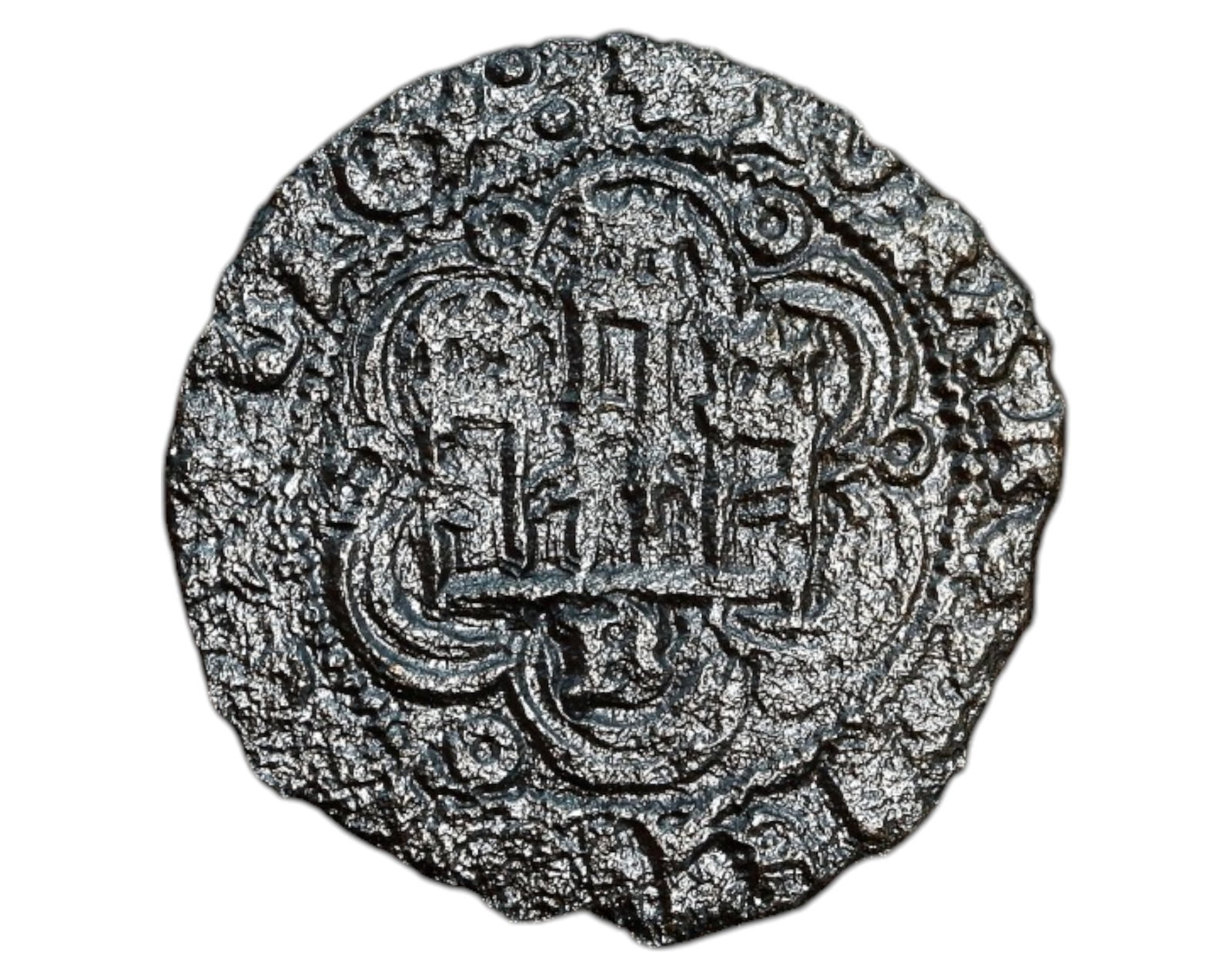SPAIN: Juan II of Castile - AE Blanca, Burgos Mint (1406-1454): A medieval Blanca struck under King Juan II of Castile (1406-1454) at the Burgos Mint, this vell?n (billon) coin measures approximately 22x23mm and weighs 1.7g. The obverse bears a castle within a bea
