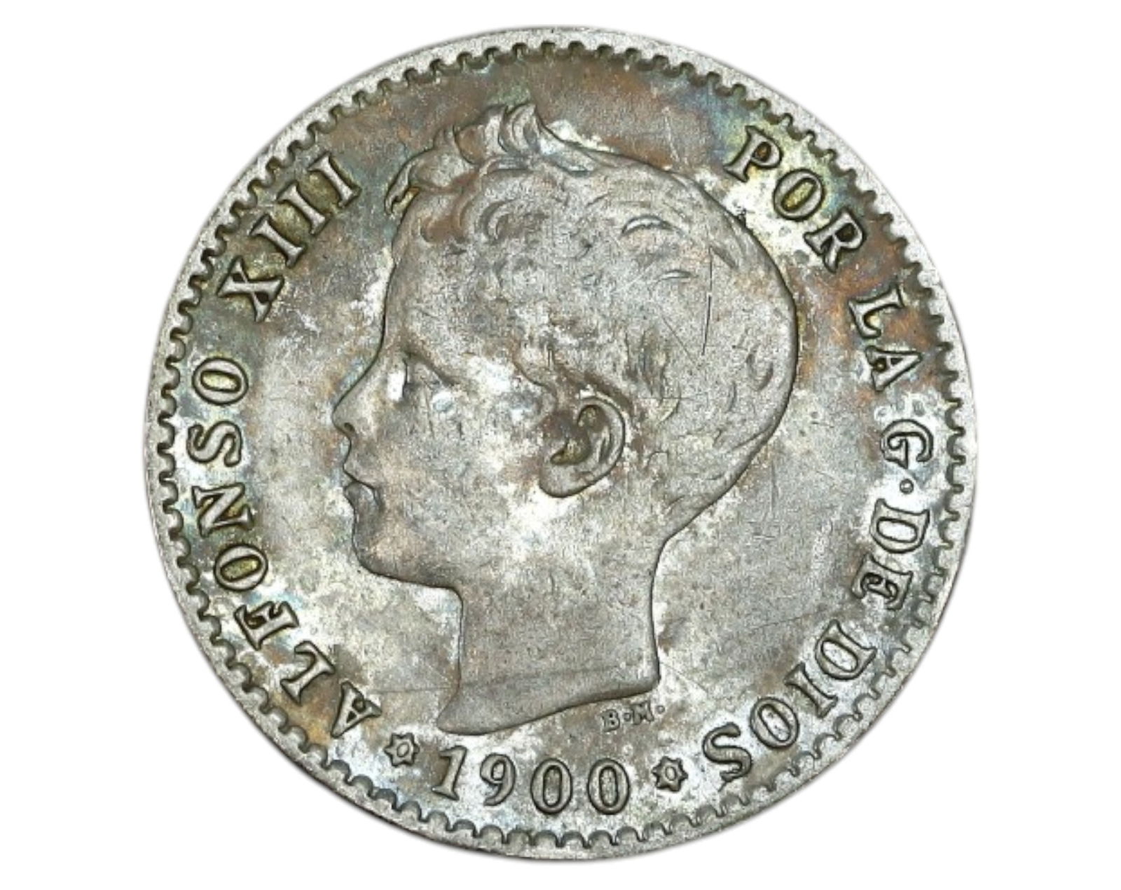 SPAIN: Alfonso XIII - Silver 50 Centimos, 1900 (Madrid Mint) (1 of 3)