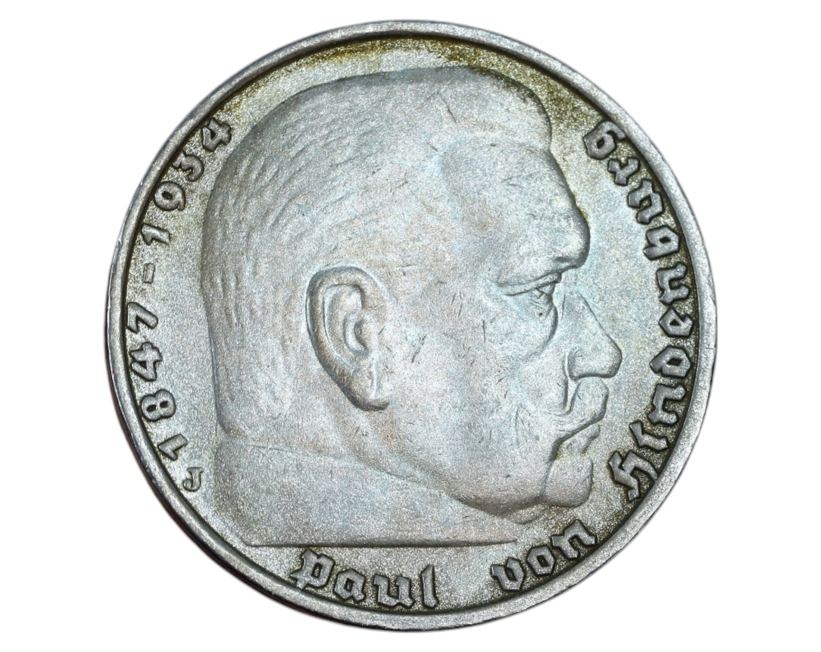 GERMANY: Third Reich - 5 Reichsmark "Type 1936-1939," 1937-J, Hamburg Mint: A historically charged silver 5 Reichsmark coin from 1937, struck at the Hamburg Mint ("J" mintmark) during the Third Reich era. Minted in 0.900 fine silver, this 13.88g coin with a 29mm diameter belo