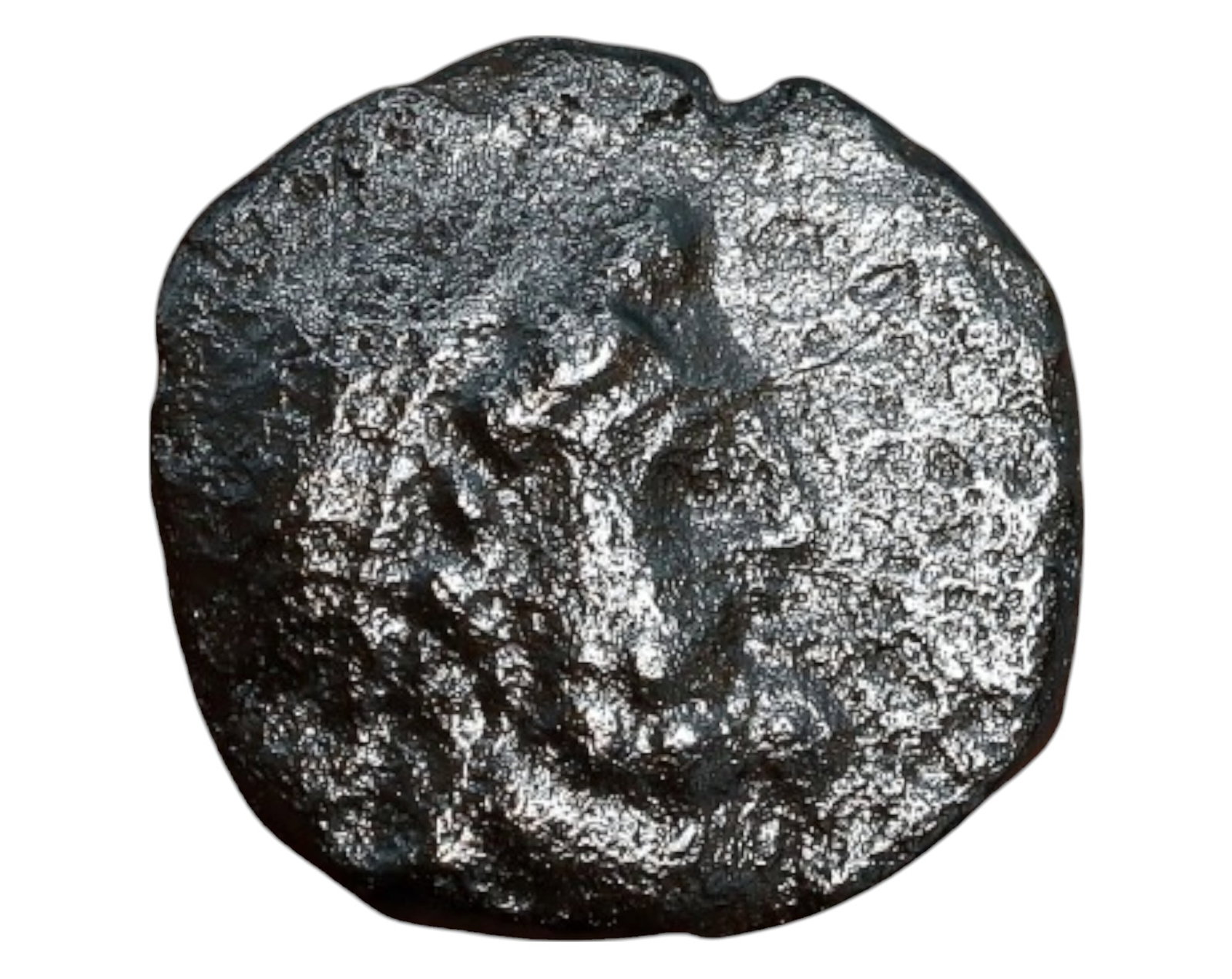 THESSALY: AE15, Circa 4th Century BC: A bronze AE15 coin from Thessaly, measuring 15mm and weighing 2.5g. The obverse appears to depict a facing or profile bust, possibly of a local deity, hero, or nymph, though details are softened due t