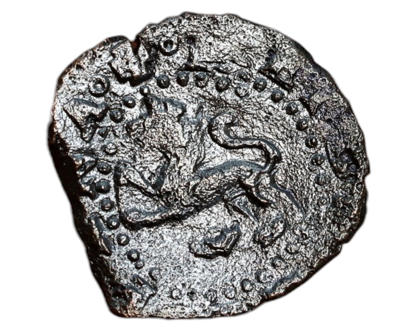 SPAIN: Philip II - 2 Maravedis, Burgos Mint (1556-1598): A copper 2 Maravedis coin struck under Philip II of Spain (1556-1598) at the Burgos Mint, measuring 21-22mm and weighing 2.9g. The obverse features a lion rampant, a symbol of the Kingdom of Leon, enc