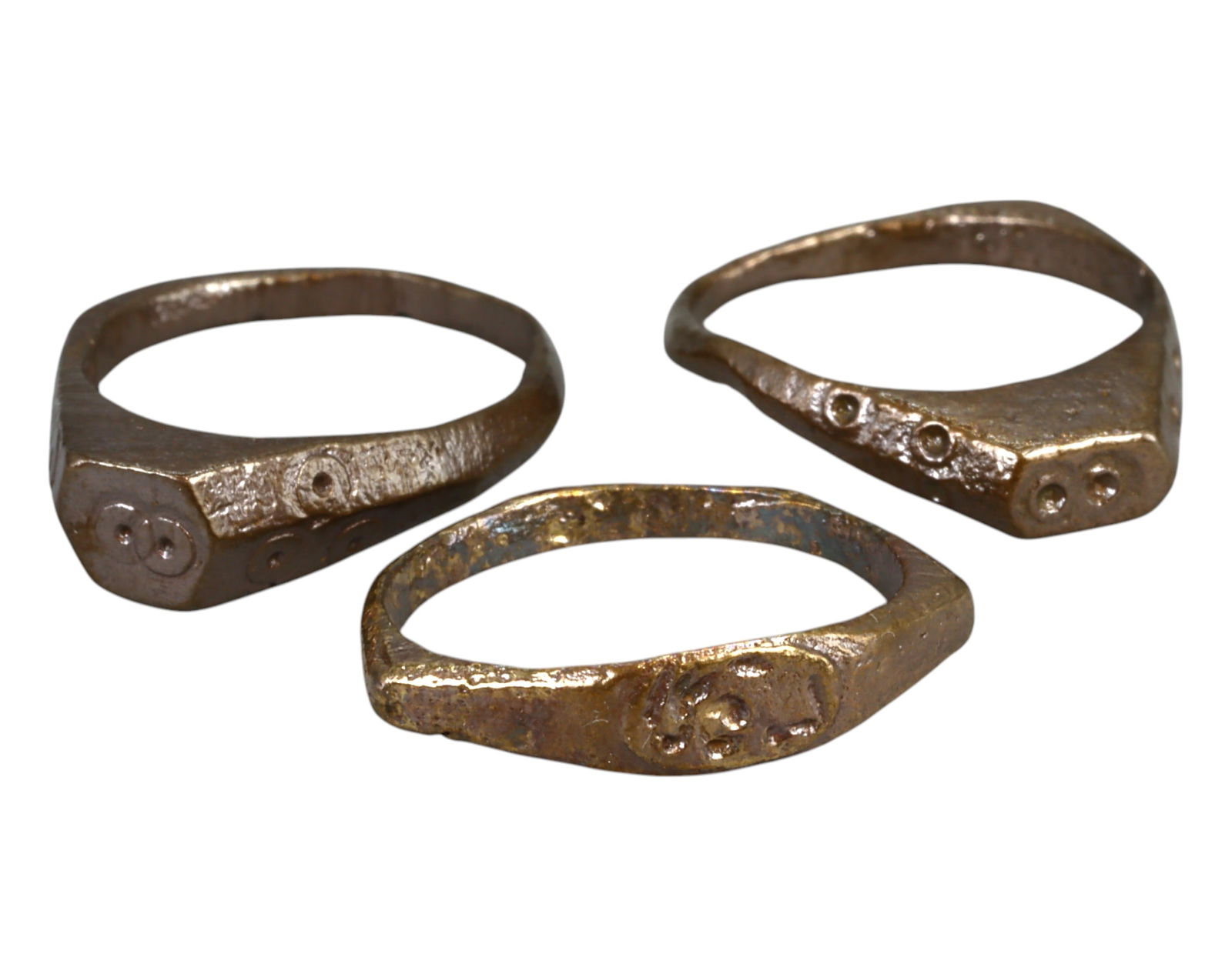 VIKING & MEDIEVAL: Trio of Bronze Rings - 2-3.75 US, 4.6g, 9th-12th Century AD (1 of 1)