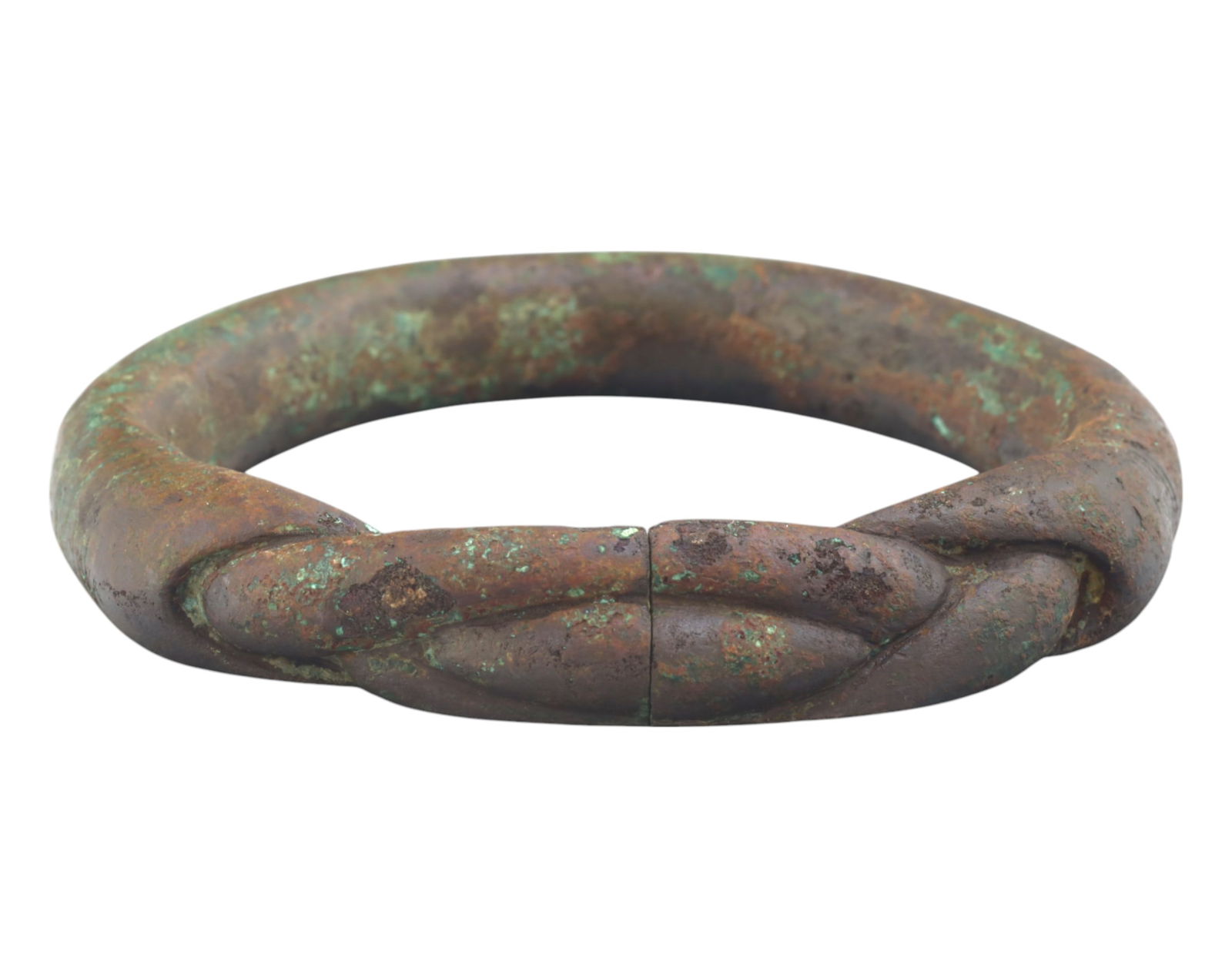 WEST AFRICA: Igbo Bronze Manilla Currency Bracelet - 19th-20th Century, 10.5x10cm, 374g (1 of 5)