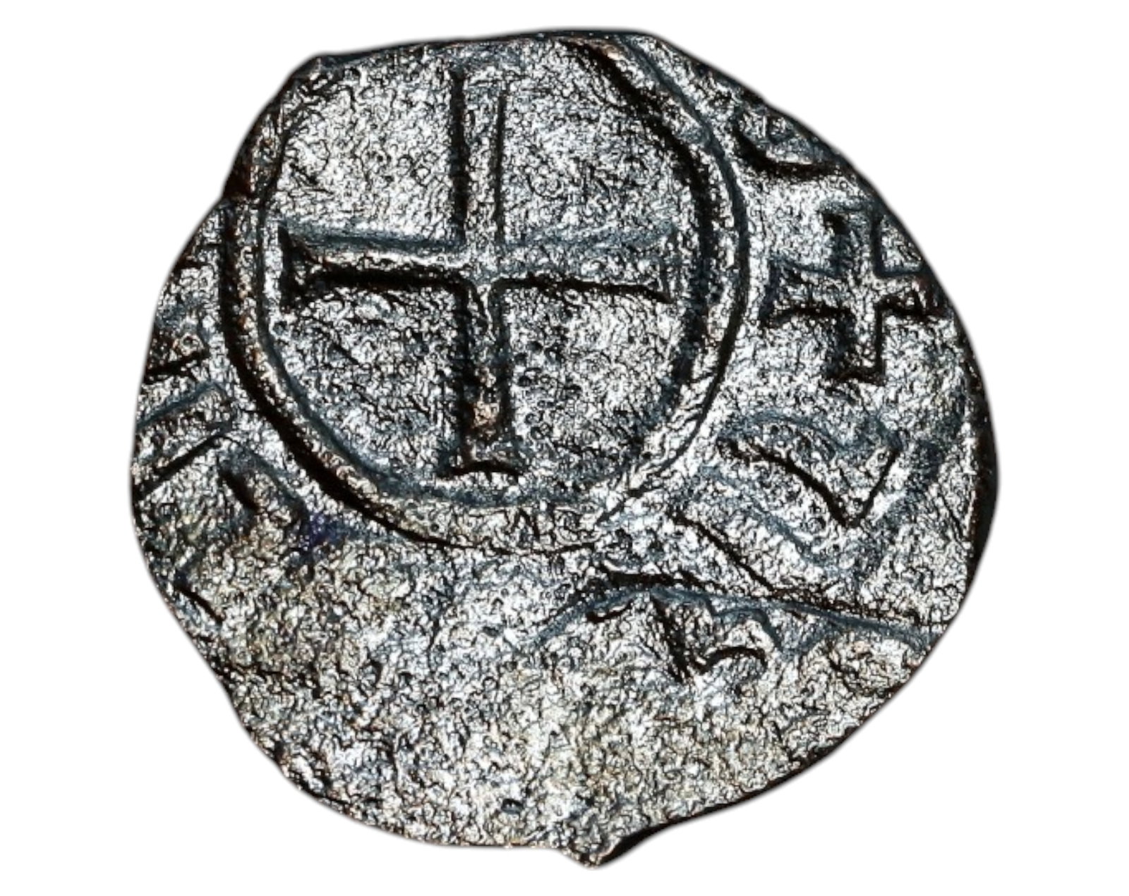 CILICIAN ARMENIA: Leo II, AE Kardez, 1270-1289: A copper Kardez struck under Leo II (1270-1289), ruler of Cilician Armenia, a key Crusader state. Measuring 22mm and weighing 3.3g, the obverse features a simple cross, a hallmark of Armenian-Christia