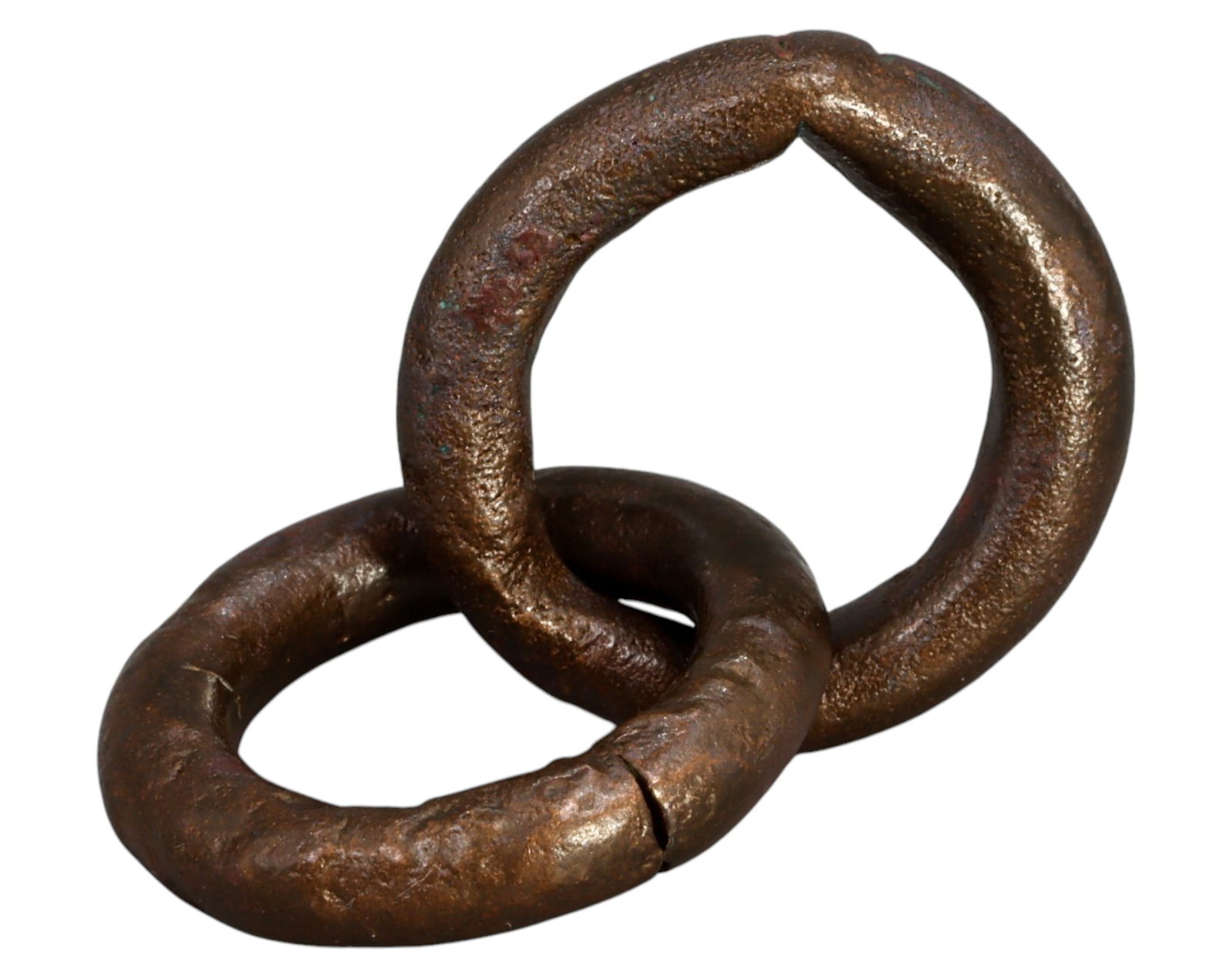 CELTIC EUROPE: Bronze Proto-Ring Money - Interlinked Trade Currency, 2pcs, 2.5cm, 23g (1 of 1)