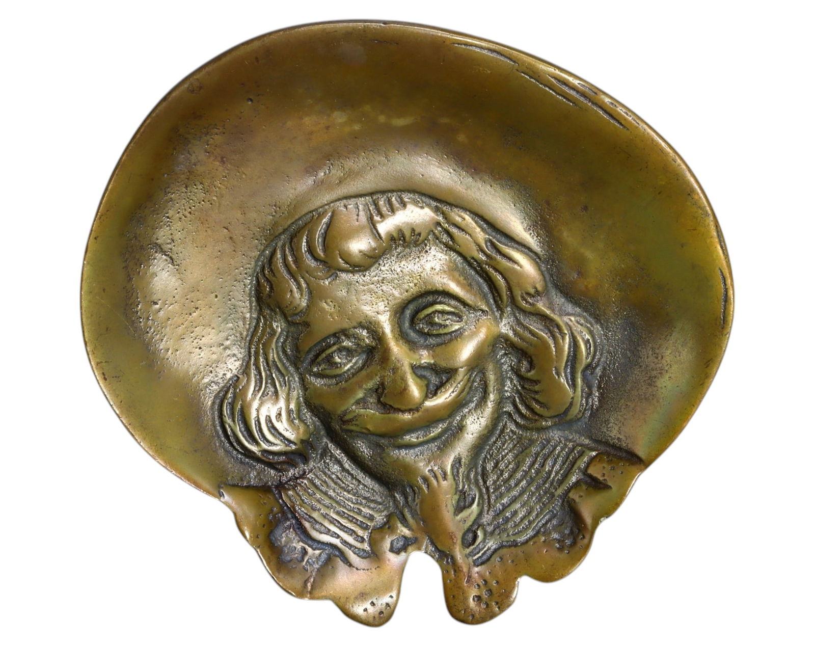 BRASS PLAQUE - Cavalier Bust with Wide-Brimmed Hat, 19th-20th Century (1 of 3)