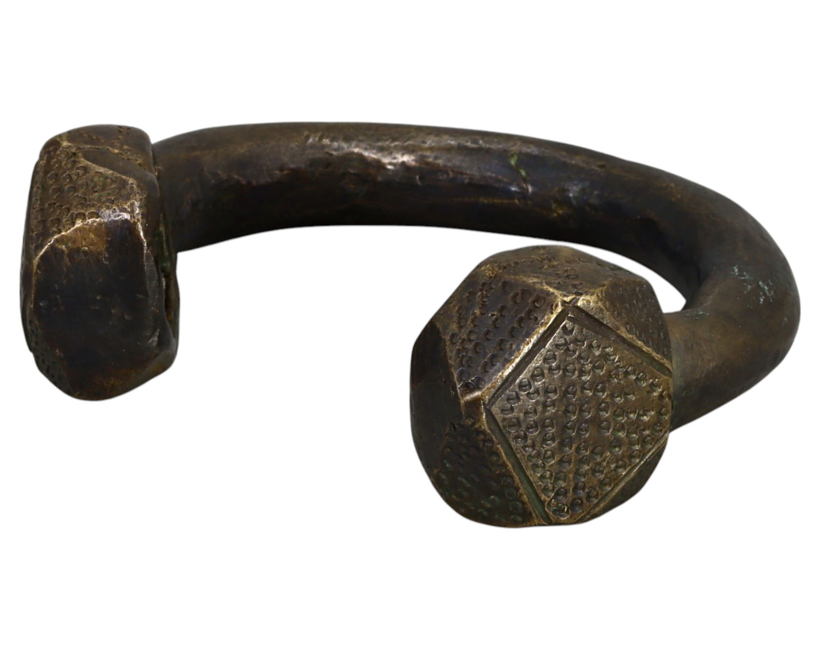 NIGER: Tuareg Bronze Currency Bracelet (Manilla or Mondua), 19th Century (1 of 2)