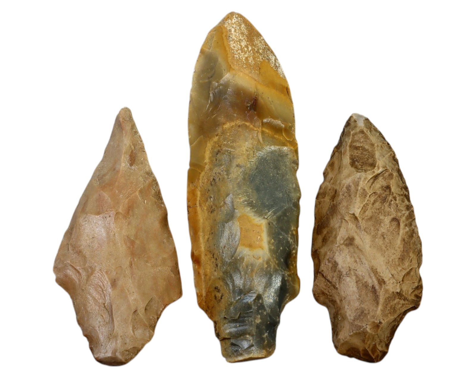 NORTH AMERICA: Native American Flint Projectile Points & Blades (3 pcs) - Pre-Columbian Era (1 of 1)