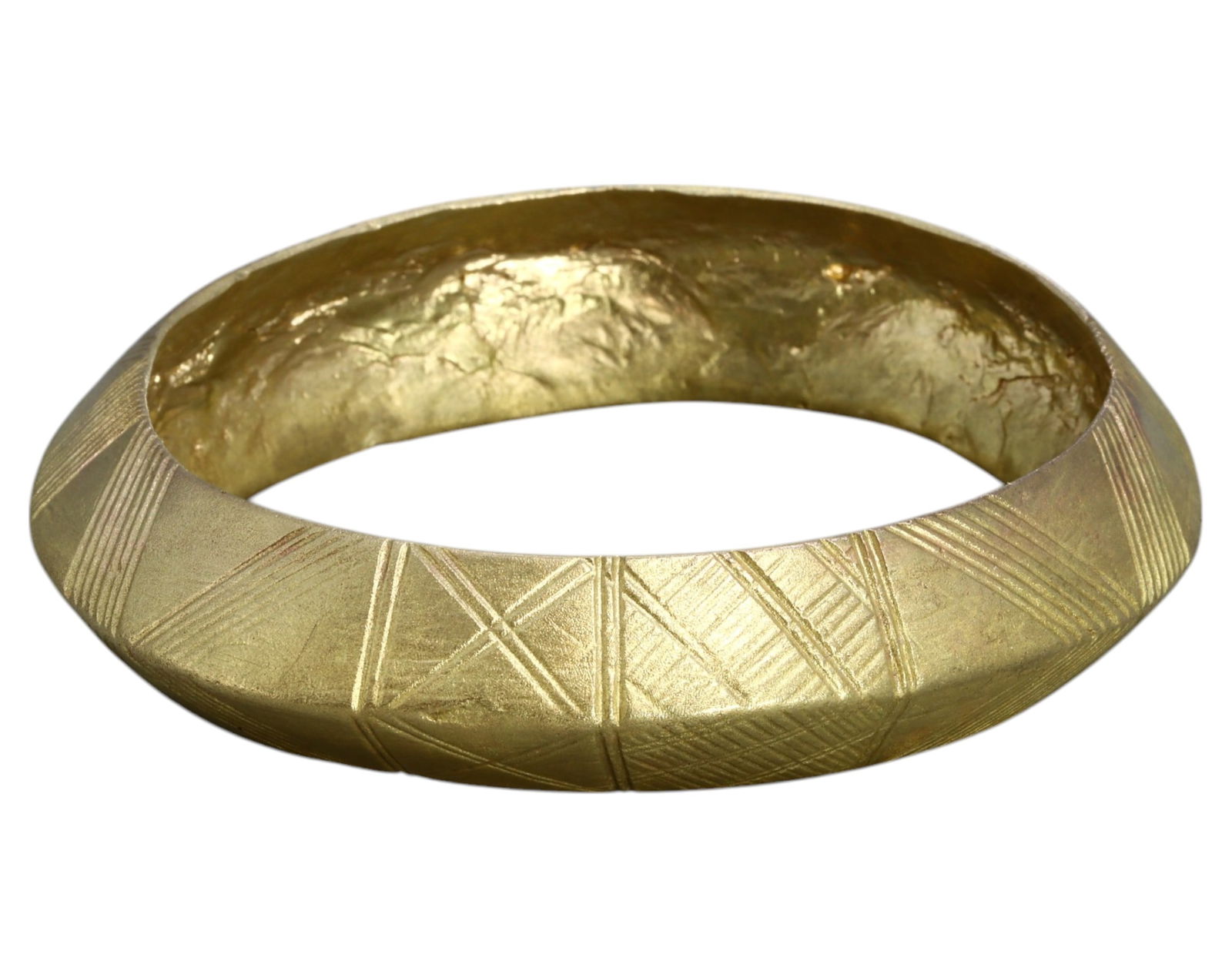 WEST AFRICA: Gold-Toned Brass Bangle Currency Bracelet, c. 18th-19th Century (1 of 2)