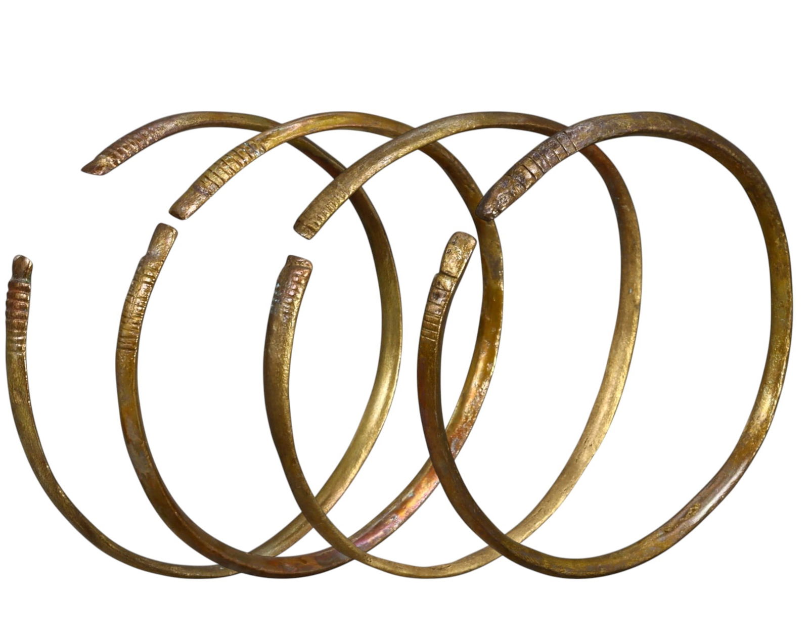 WEST AFRICA: Set of 4 Bronze Currency Bracelets, c. 17th-19th Century (1 of 5)
