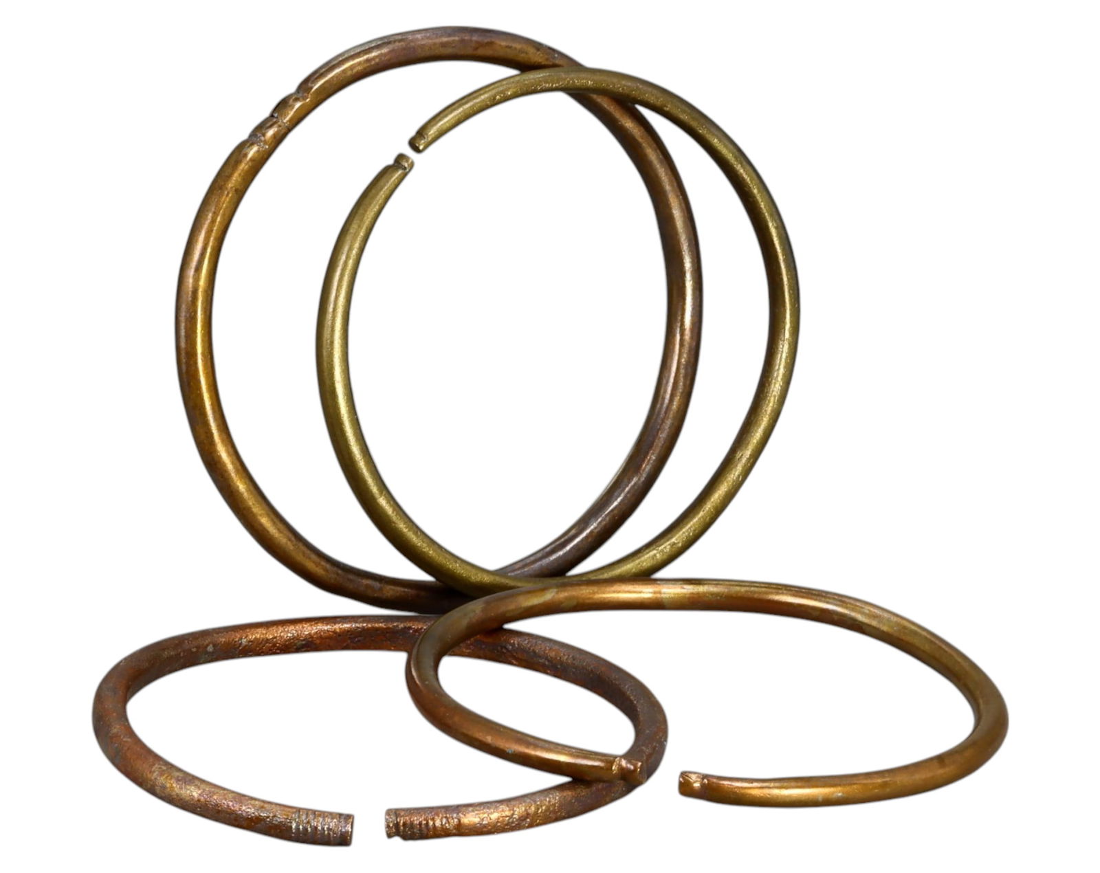 WEST AFRICA: Set of 4 Bronze Currency Bracelets, c. 17th-19th Century (1 of 1)