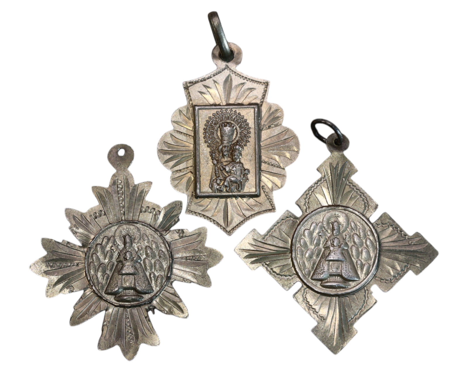SPAIN: 3 Religious Medals - Our Lady of Montserrat & San Jose de la Monta?a, 19th-20th Century (1 of 3)