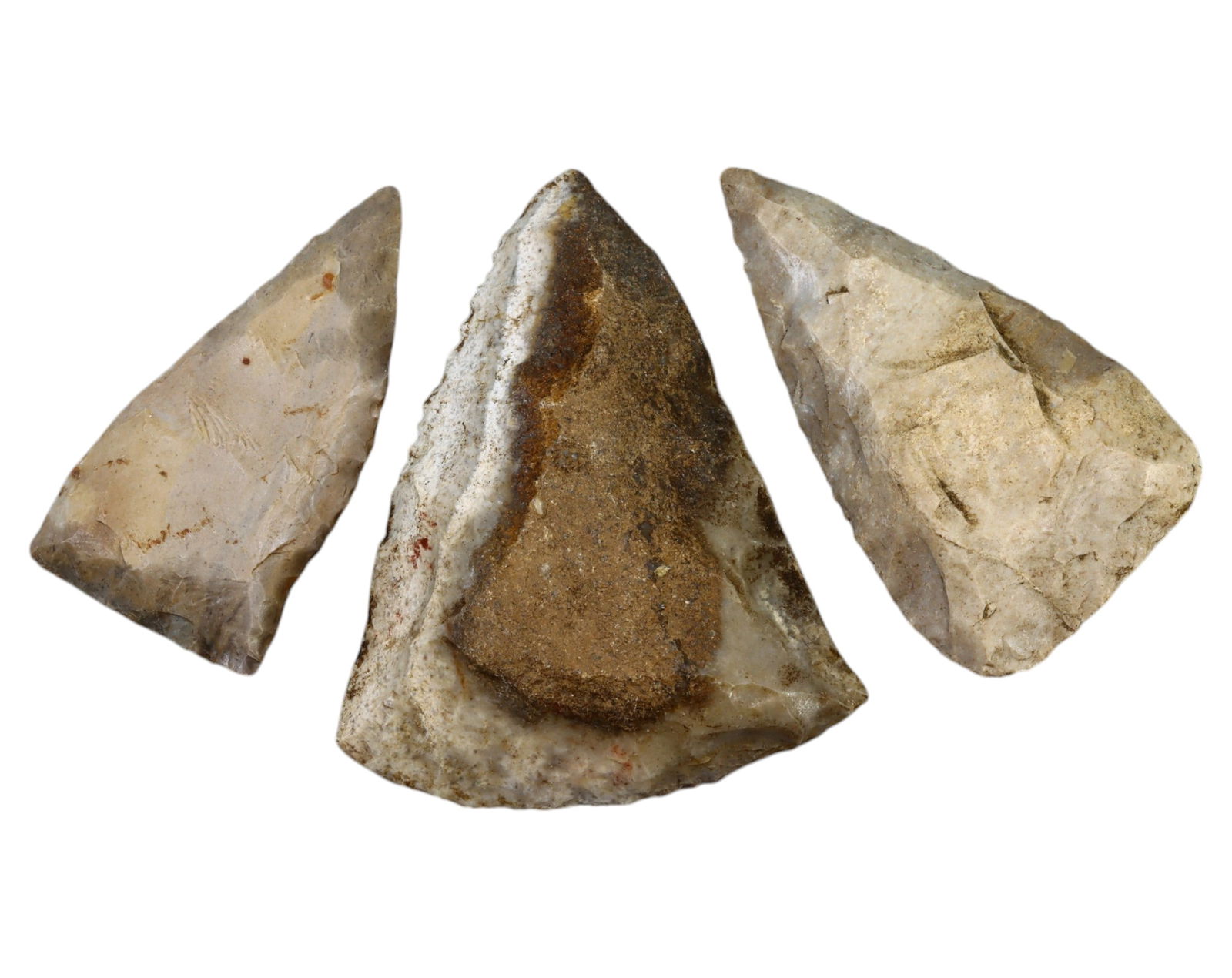 NORTH AMERICA: Native American Flint Projectile Points & Blades (3 pcs) - Pre-Columbian Era (1 of 1)